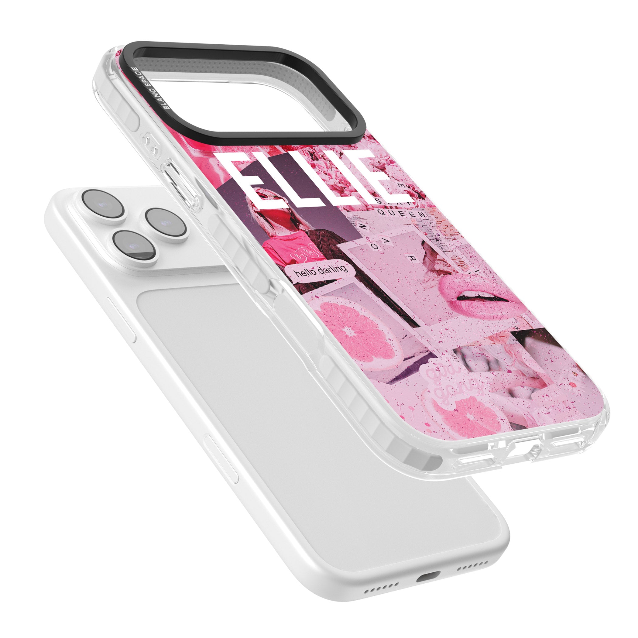 Personalised Sweet Pink Collage iPhone 17 Pro Max Impact Clear Phone Case Colours