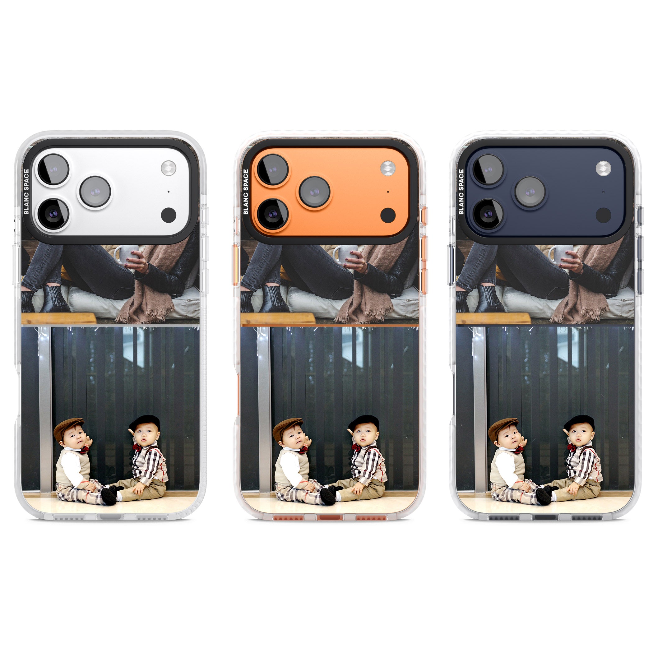 Personalised 2 Photo Grid iPhone 17 Pro Impact Clear Phone Case APT Impact Protection