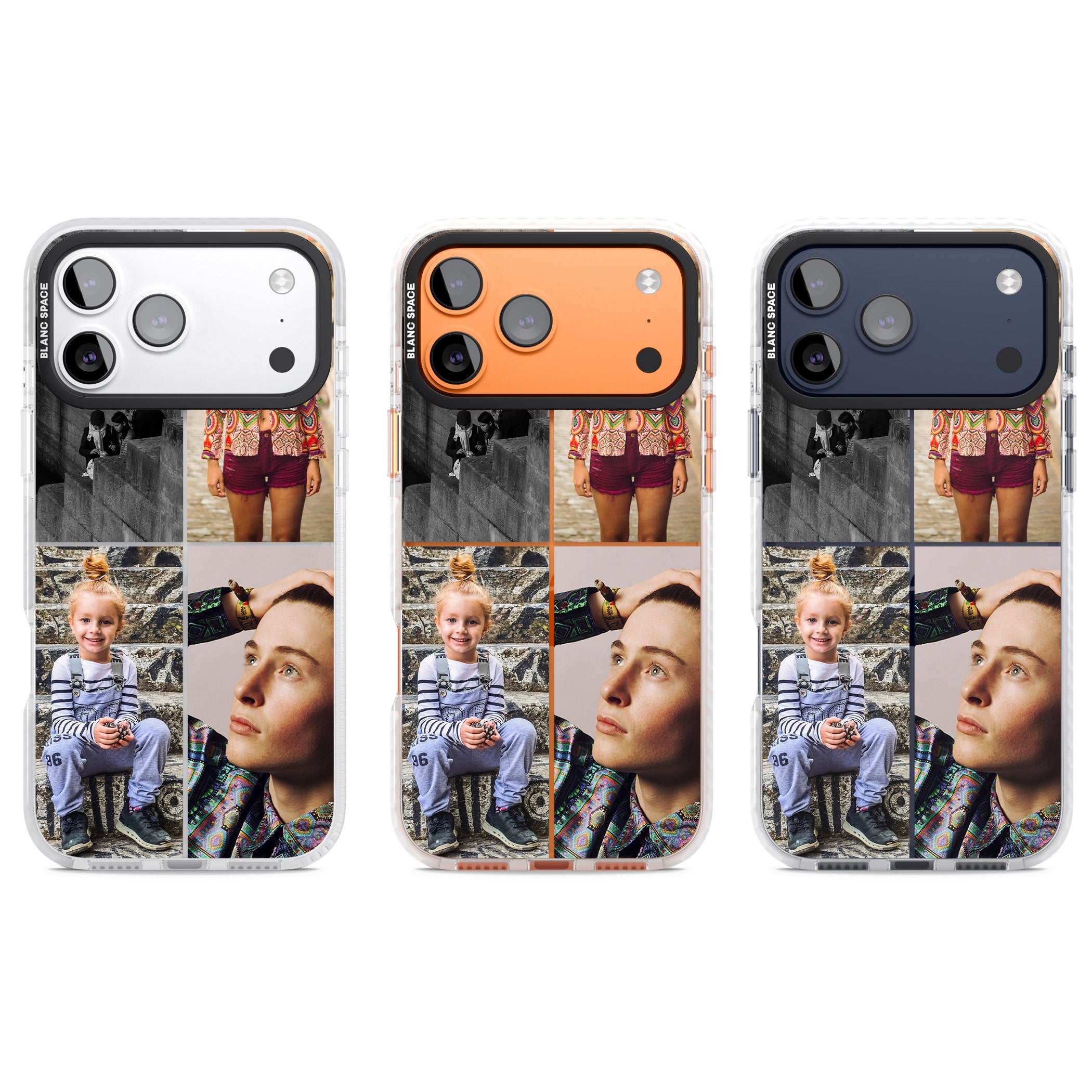 Personalised 4 Photo Grid iPhone 17 Pro Impact Clear Phone Case APT Impact Protection