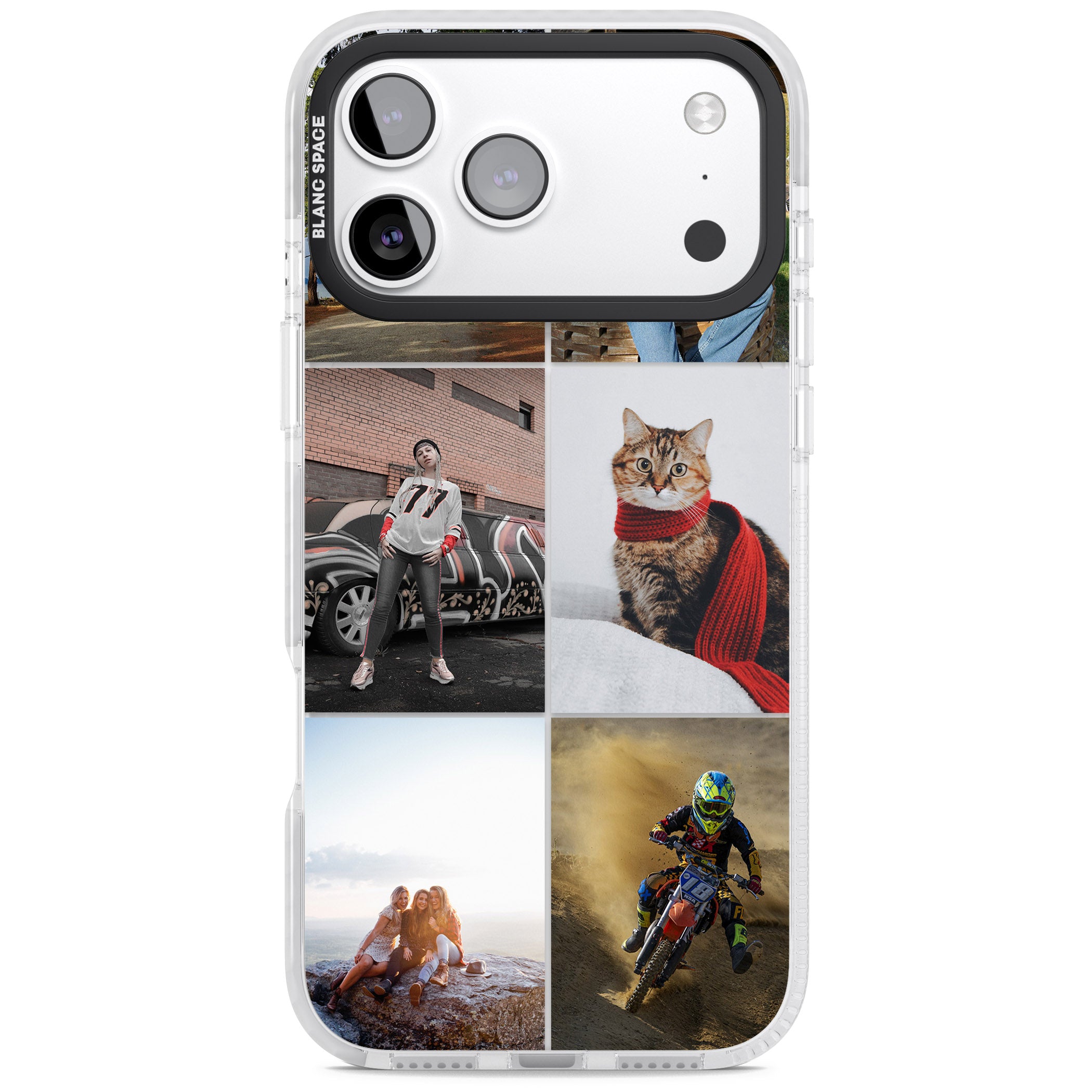 Personalised 6 Photo Grid iPhone 17 Pro Impact Clear Phone Case