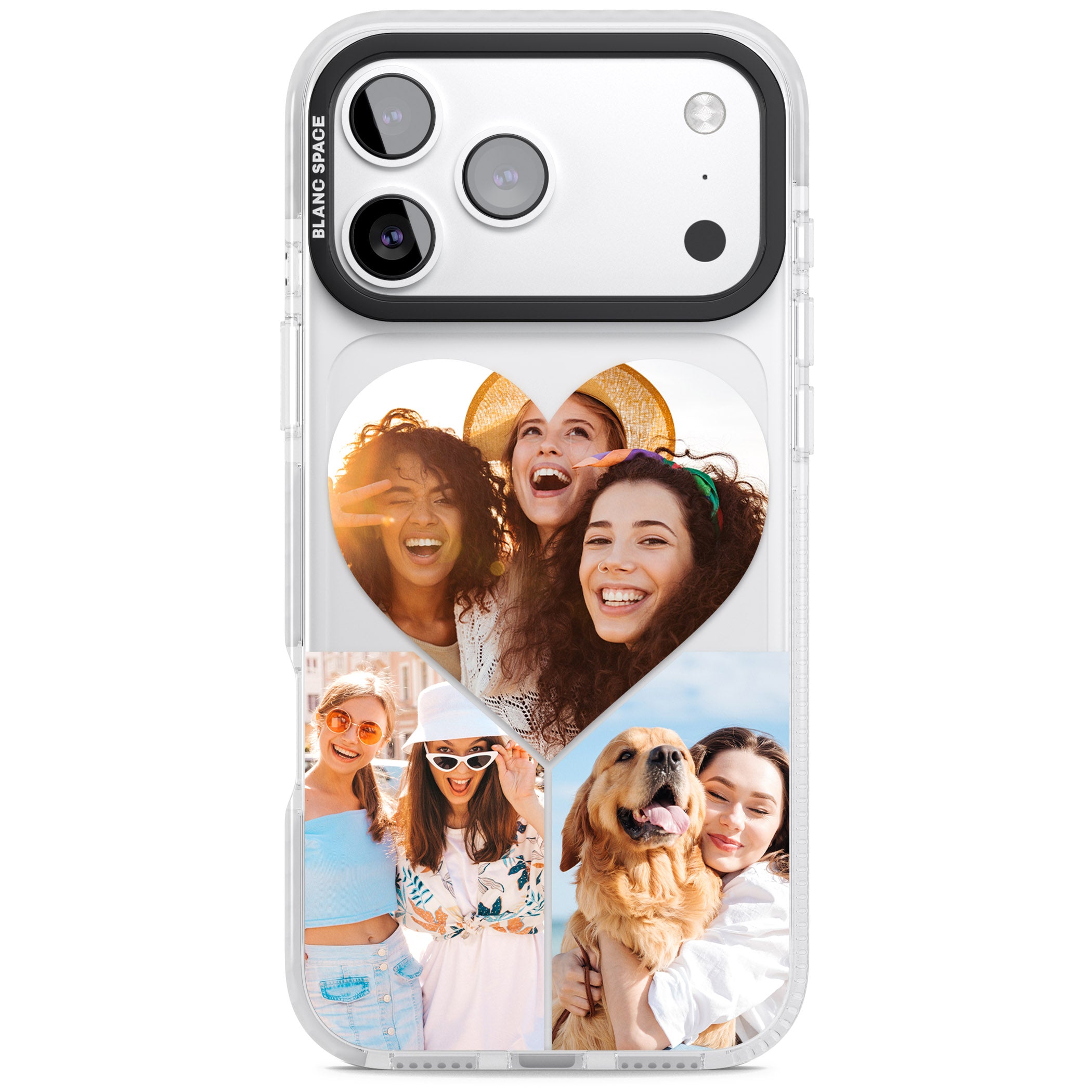 Personalised Heart Photo iPhone 17 Pro Impact Clear Phone Case