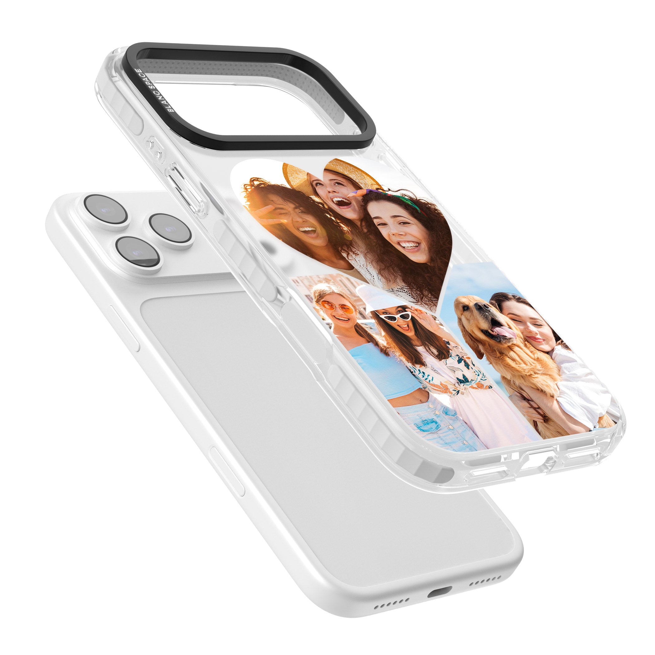 Personalised Heart Photo iPhone 17 Pro Impact Clear Phone Case Colours