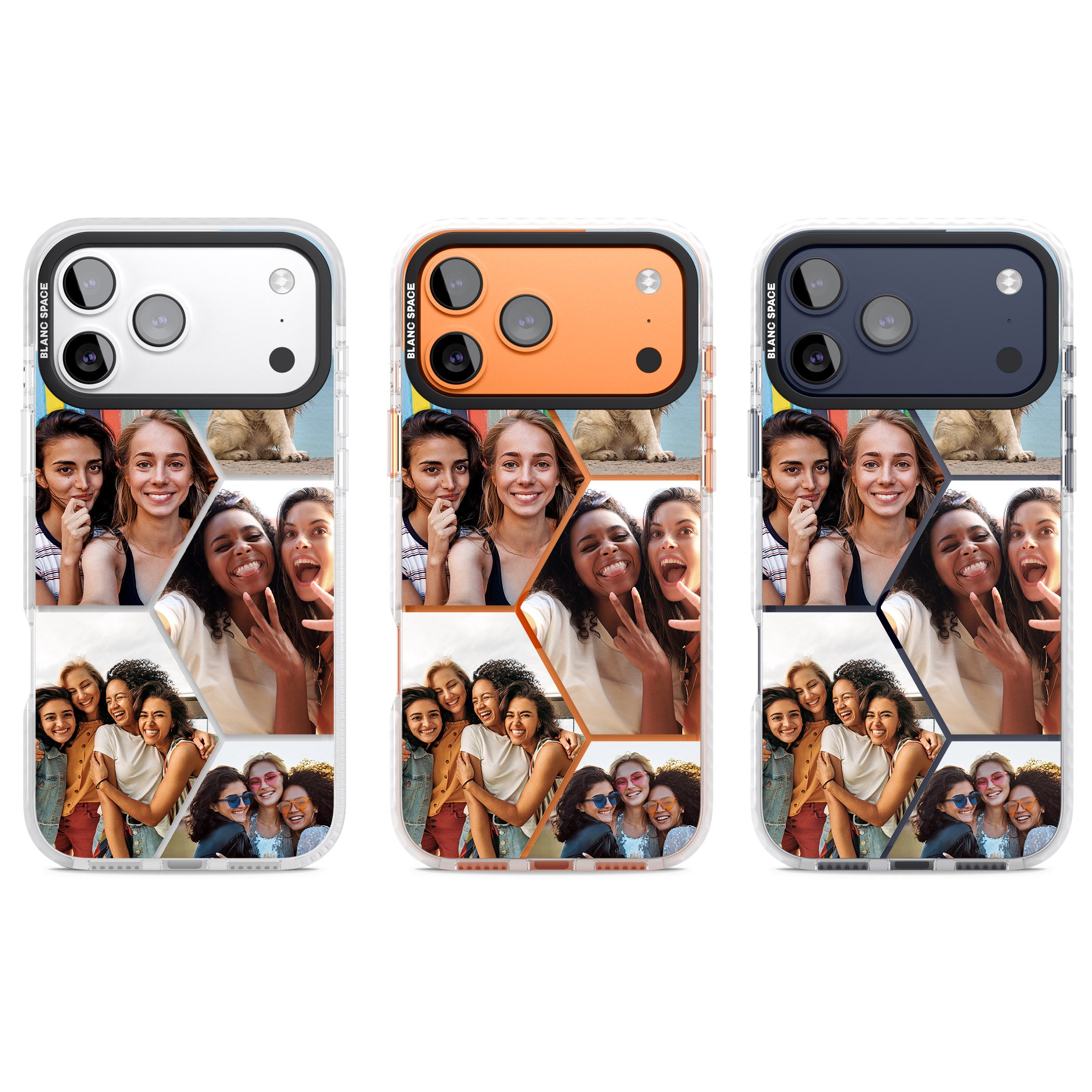 Personalised Beehive Photo Grid iPhone 17 Pro Impact Clear Phone Case APT Impact Protection
