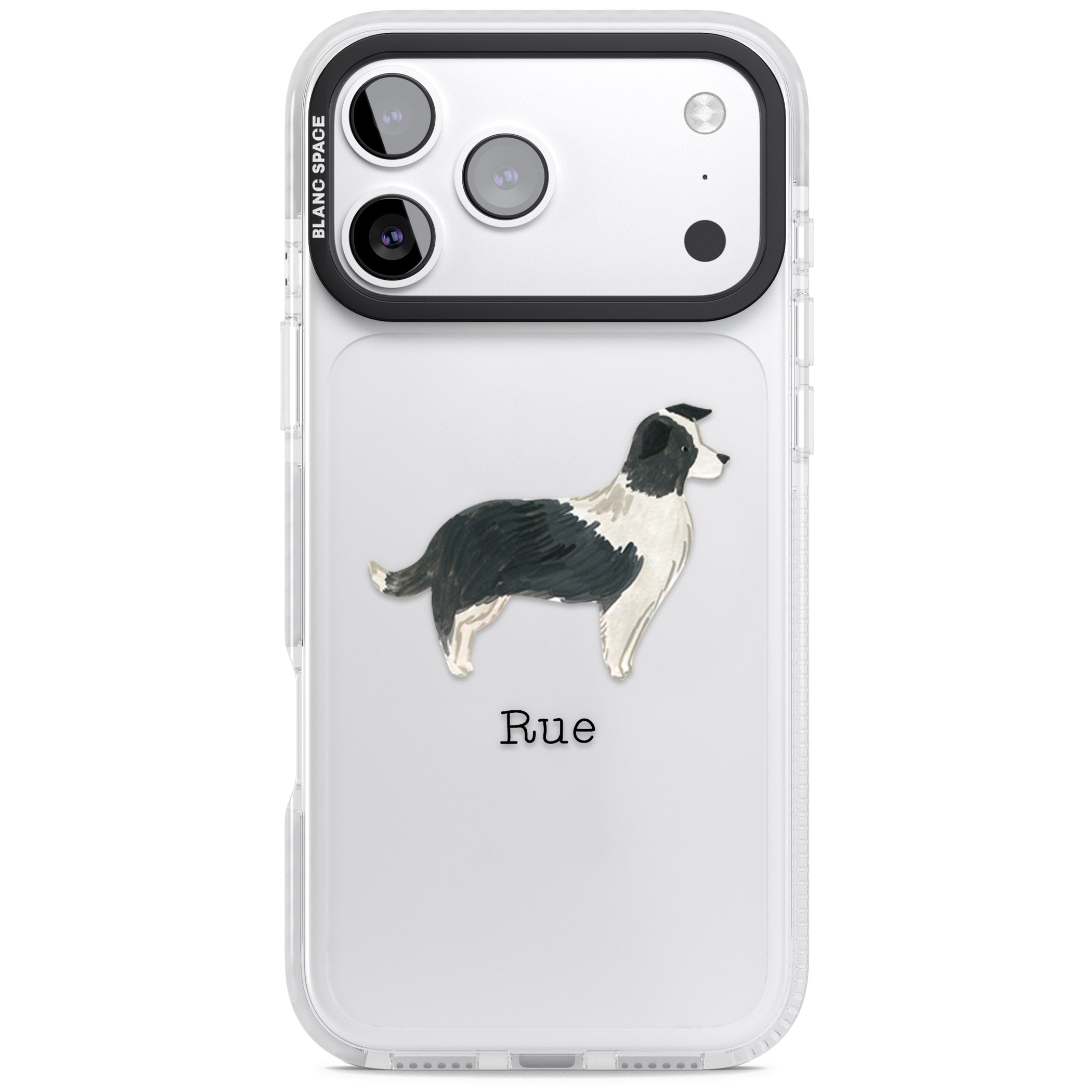 Personalised Border Collie iPhone 17 Pro Max Impact Clear Phone Case