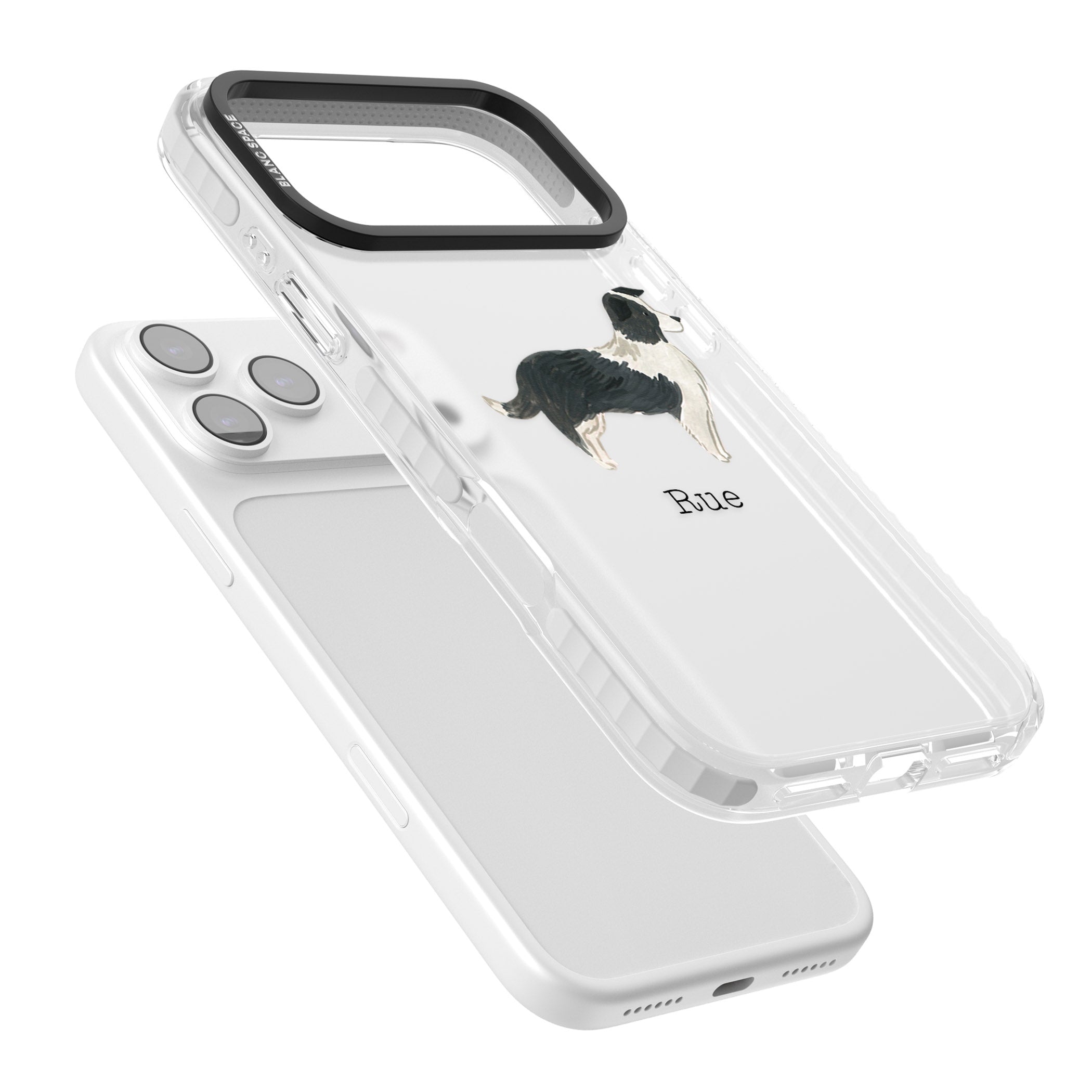 Personalised Border Collie iPhone 17 Pro Impact Clear Phone Case Colours