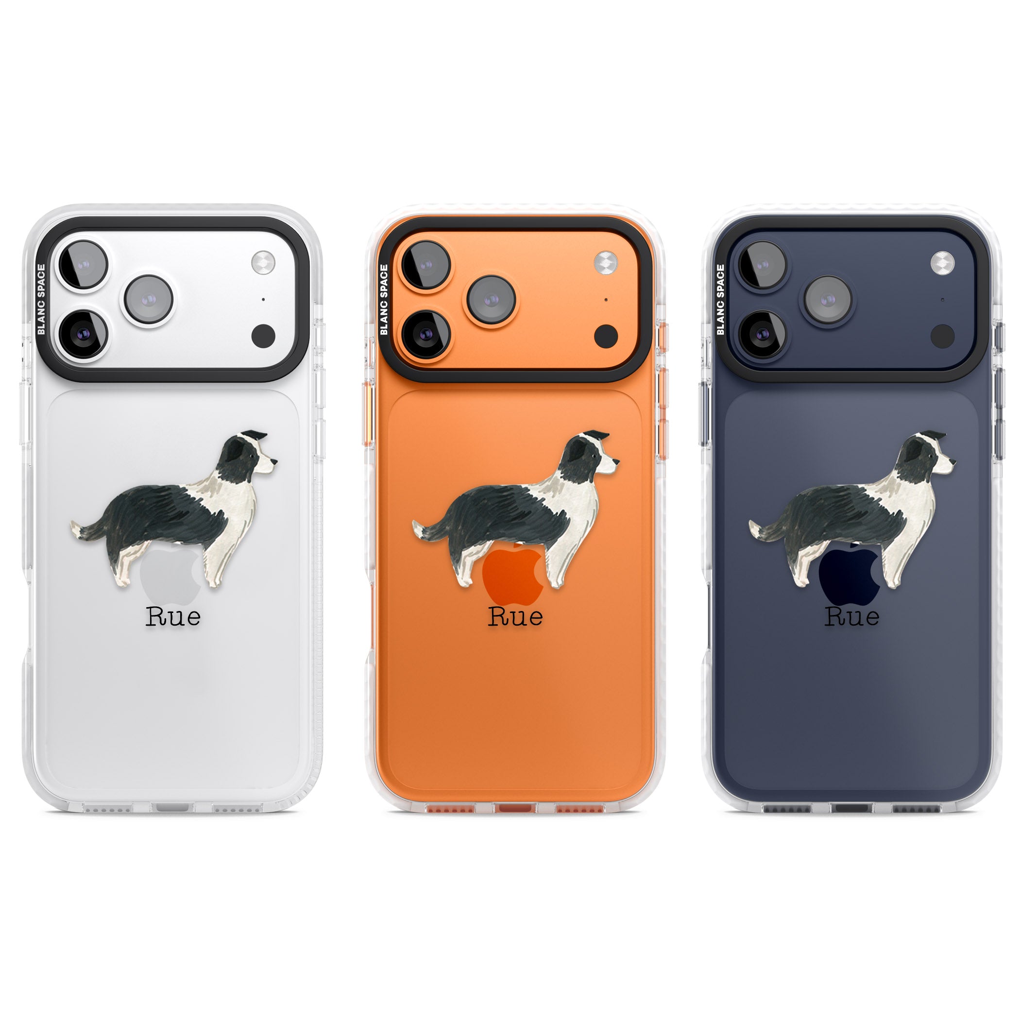 Personalised Border Collie iPhone 17 Pro Impact Clear Phone Case APT Impact Protection
