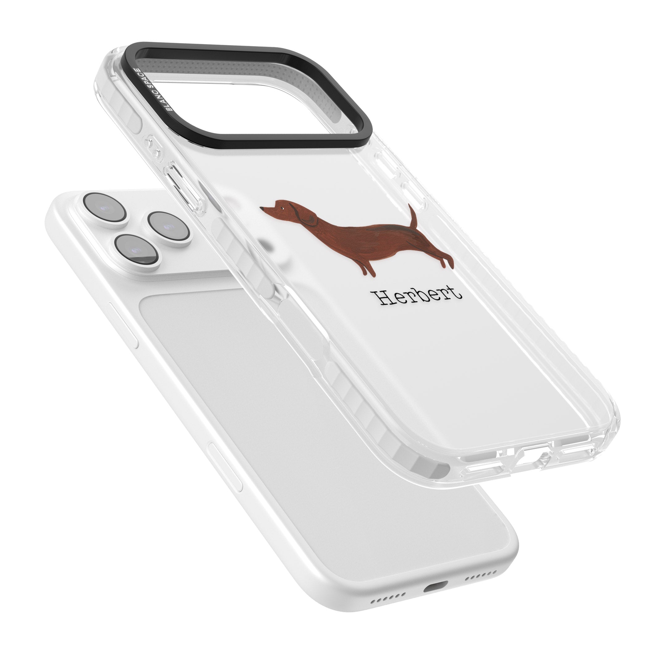 Personalised Sausage Dog iPhone 17 Pro Max Impact Clear Phone Case Colours