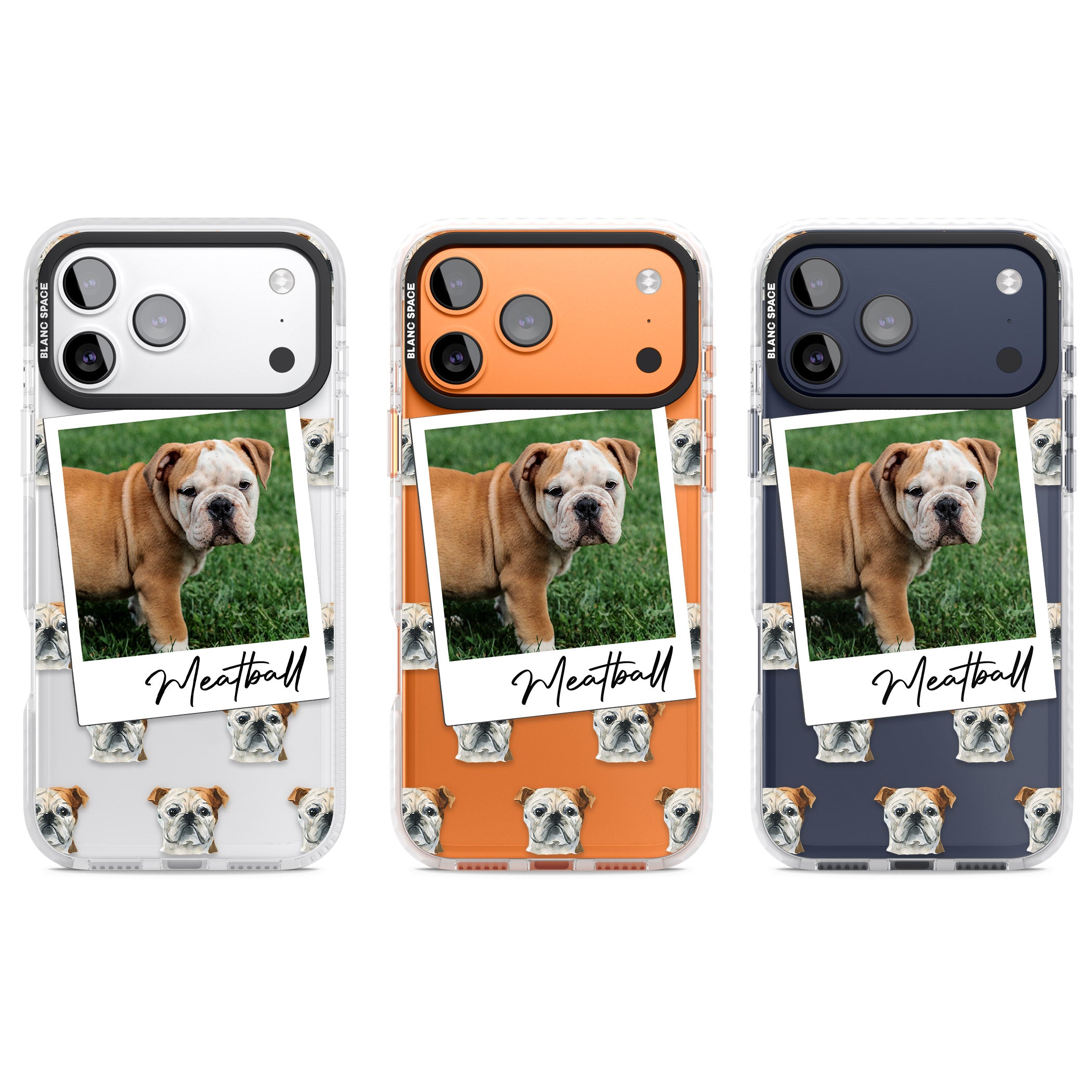 Personalised English Bulldog Instant Camera Photo iPhone 17 Pro Impact Clear Phone Case APT Impact Protection