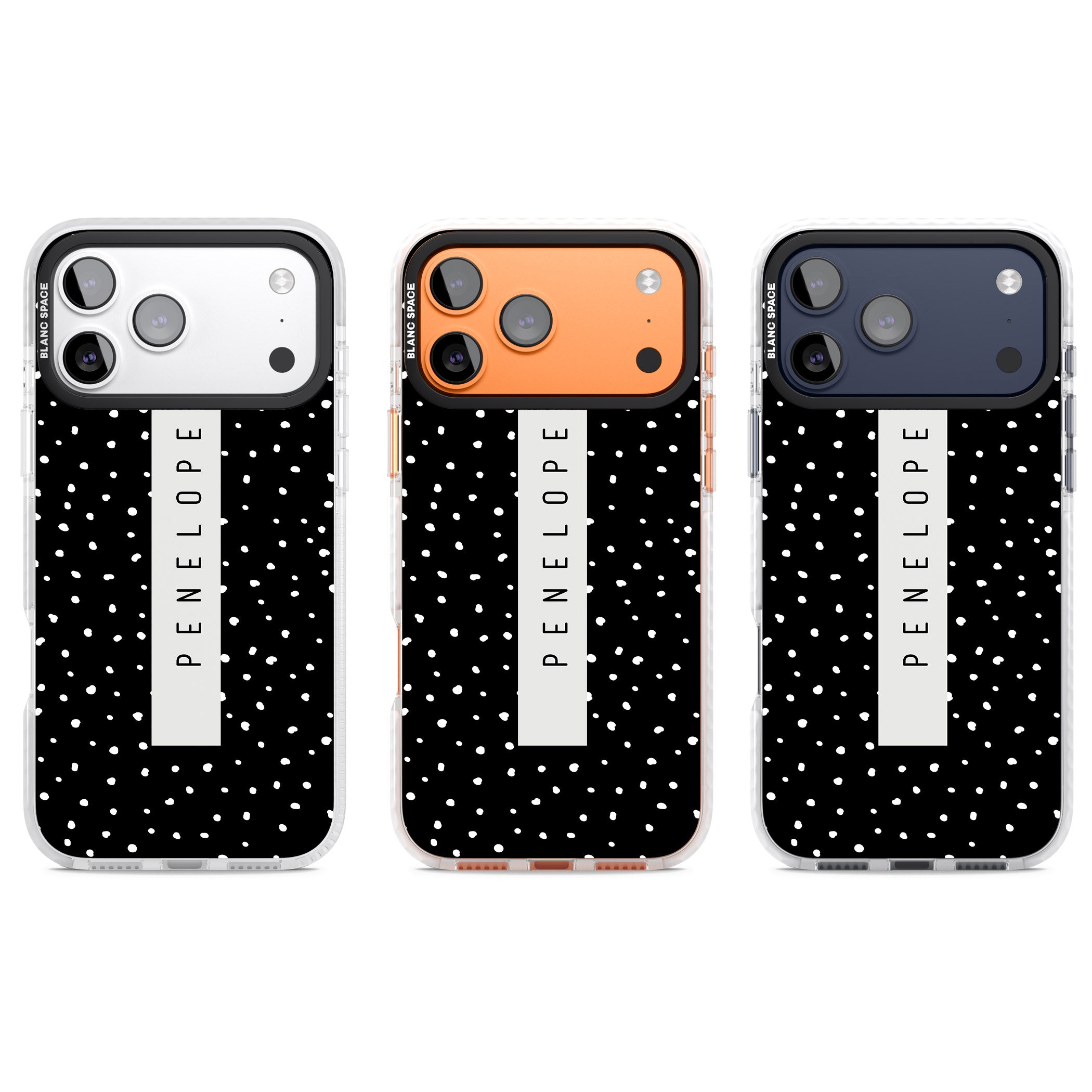 Personalised Black Dots iPhone 17 Pro Impact Clear Phone Case APT Impact Protection