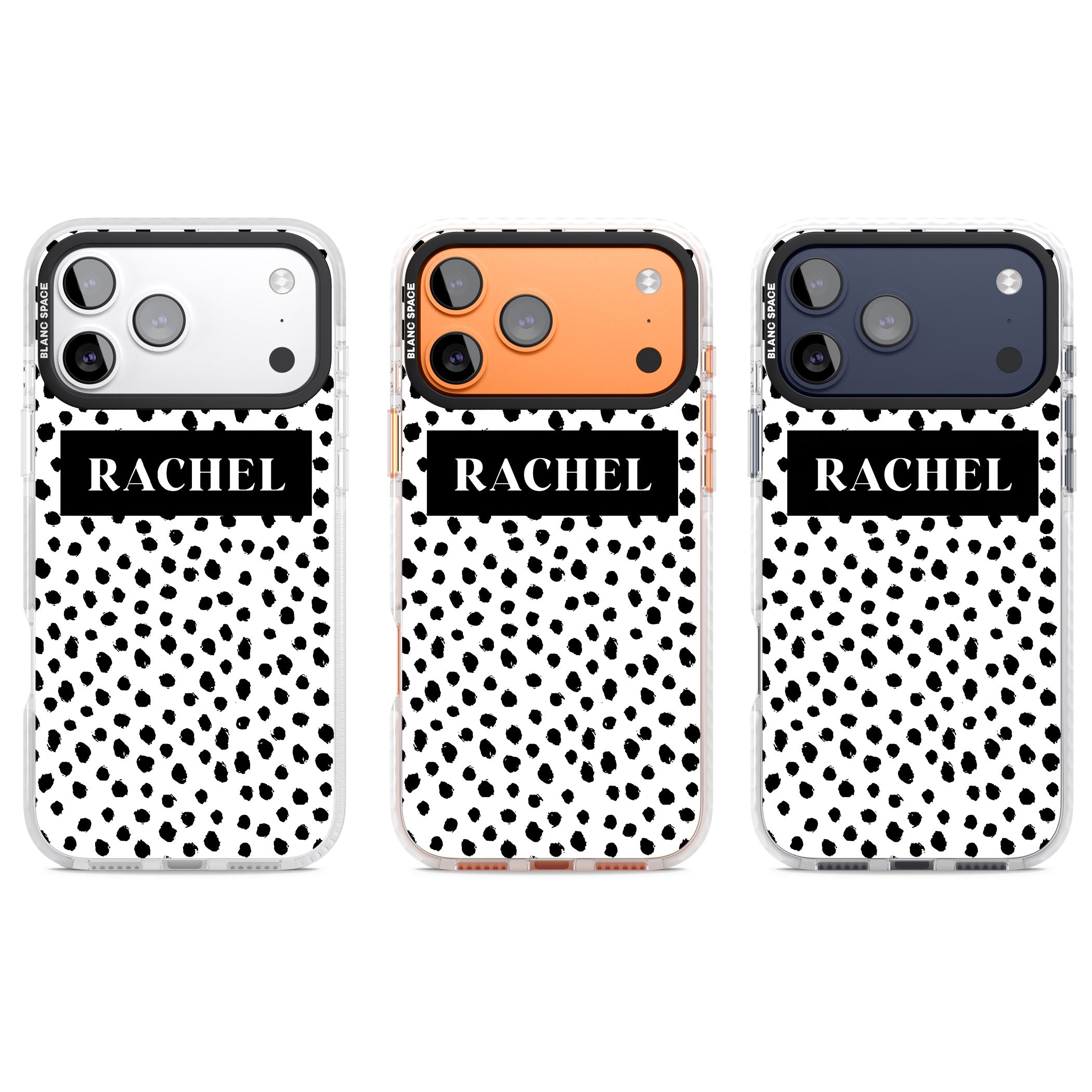 Personalised Black Dots iPhone 17 Pro Impact Clear Phone Case APT Impact Protection