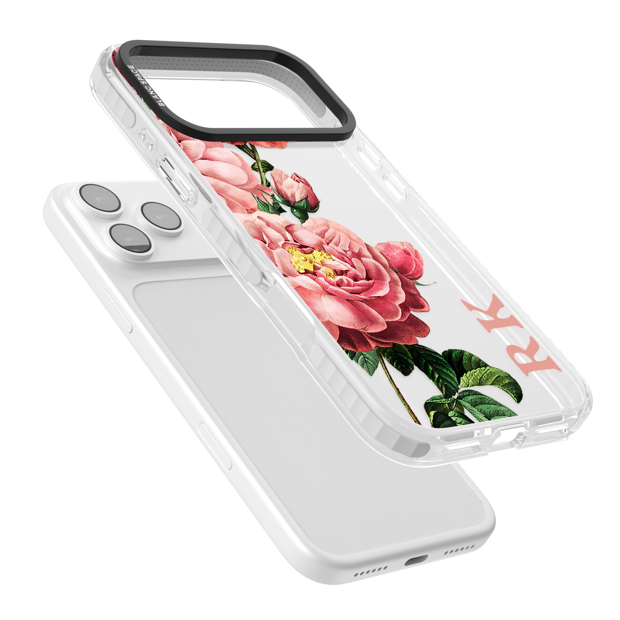 Personalised Vintage Floral Peonies iPhone 17 Pro Max Impact Clear Phone Case Colours