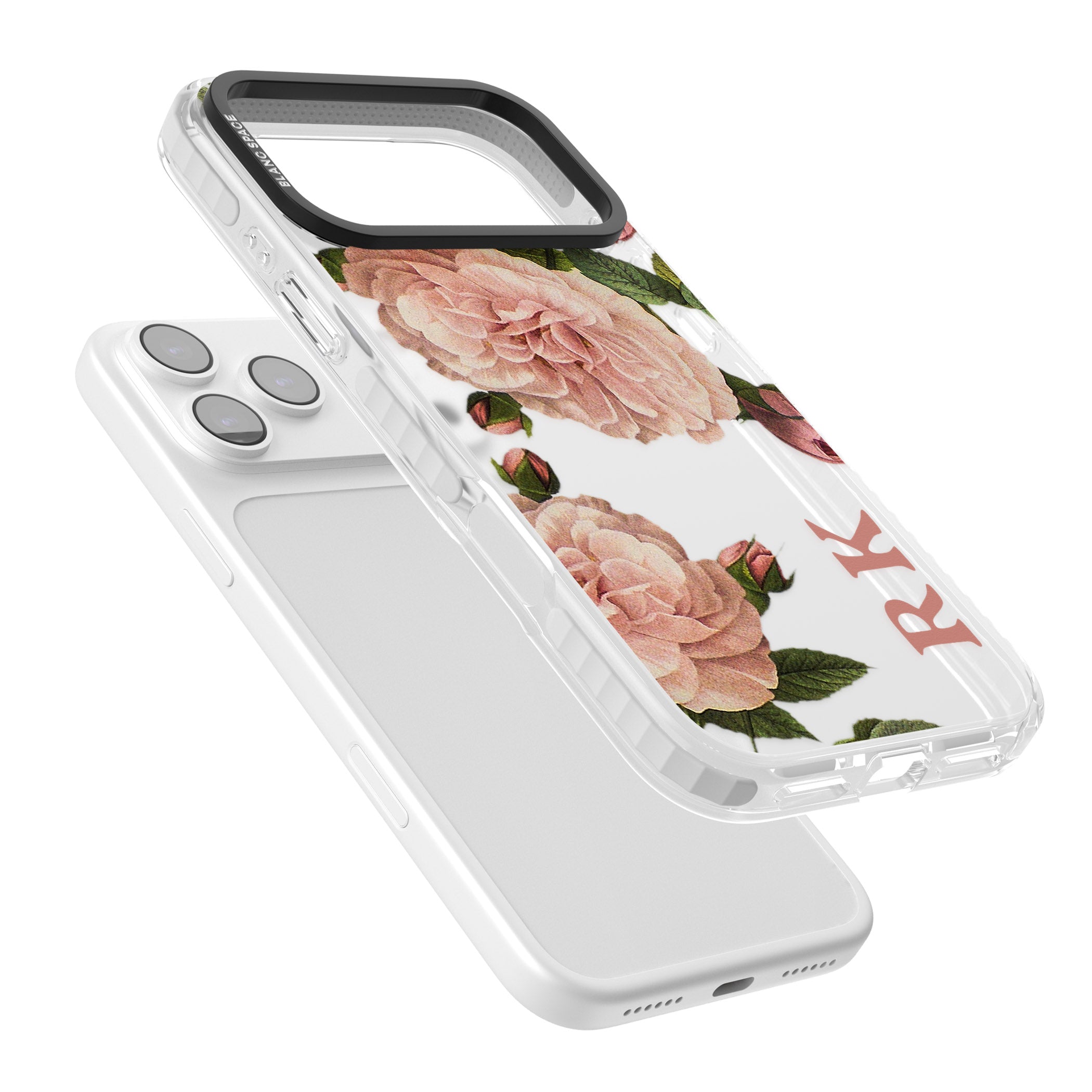 Personalised Vintage Floral iPhone 17 Pro Max Impact Clear Phone Case Colours
