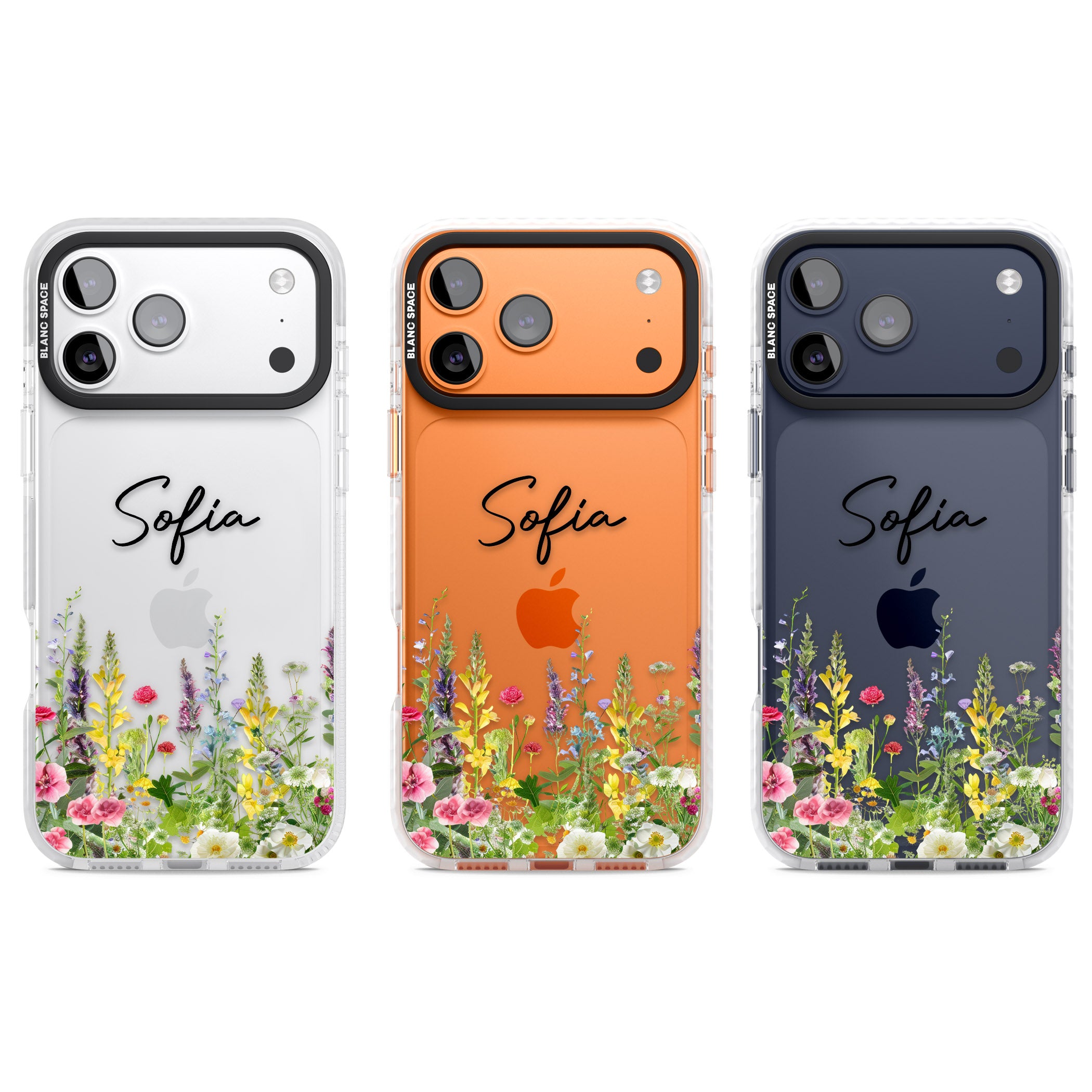 Personalised Garden Wildfowers iPhone 17 Pro Impact Clear Phone Case APT Impact Protection