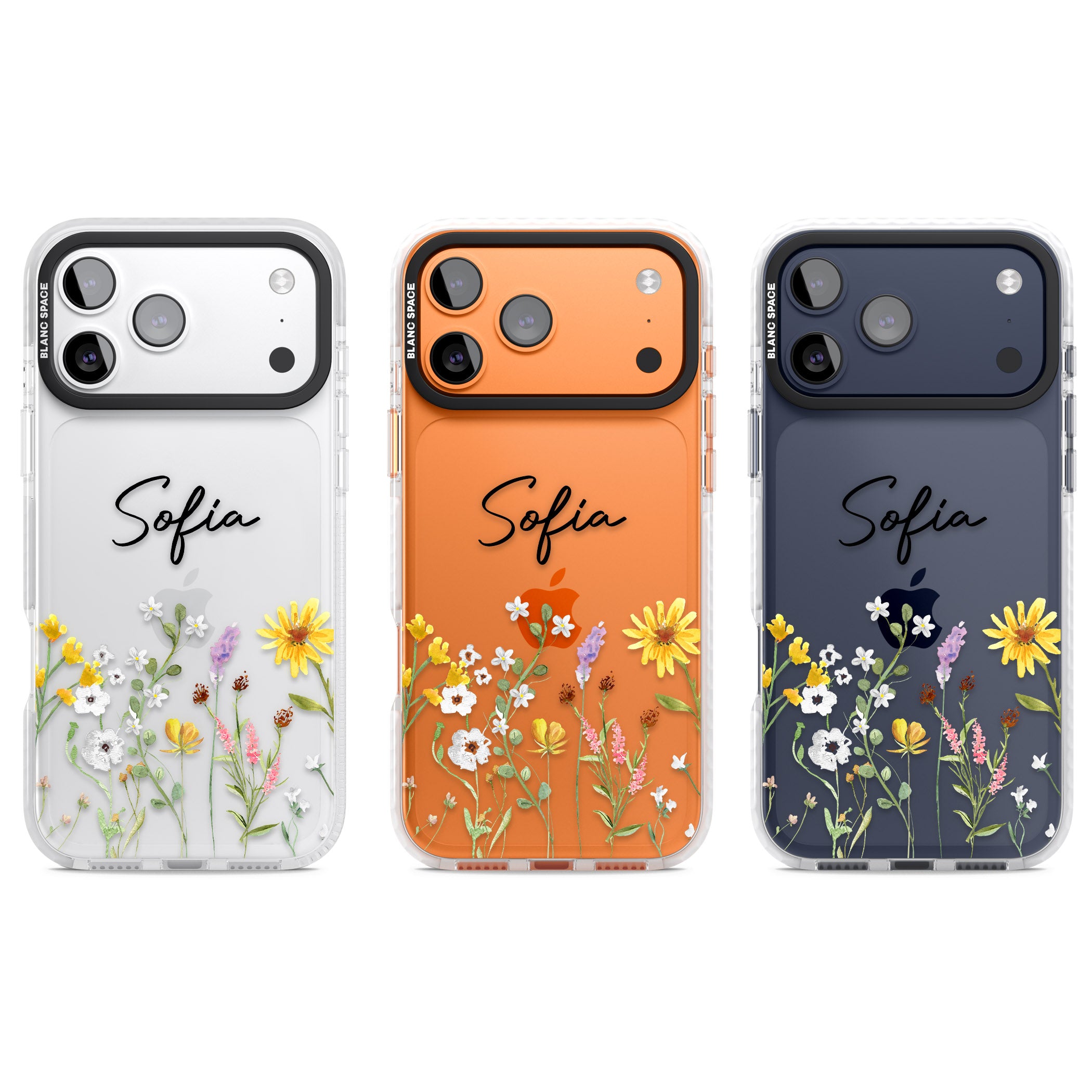 Personalised April Wildfowers iPhone 17 Pro Impact Clear Phone Case APT Impact Protection