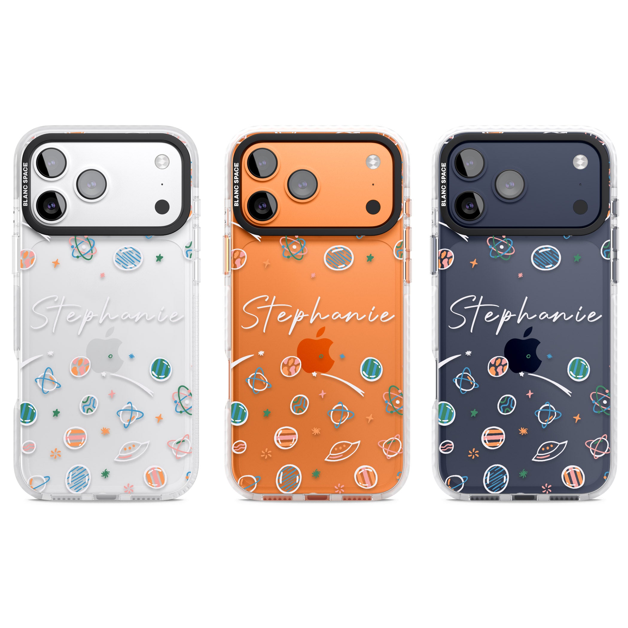 Personalised Space Pattern iPhone 17 Pro Impact Clear Phone Case APT Impact Protection