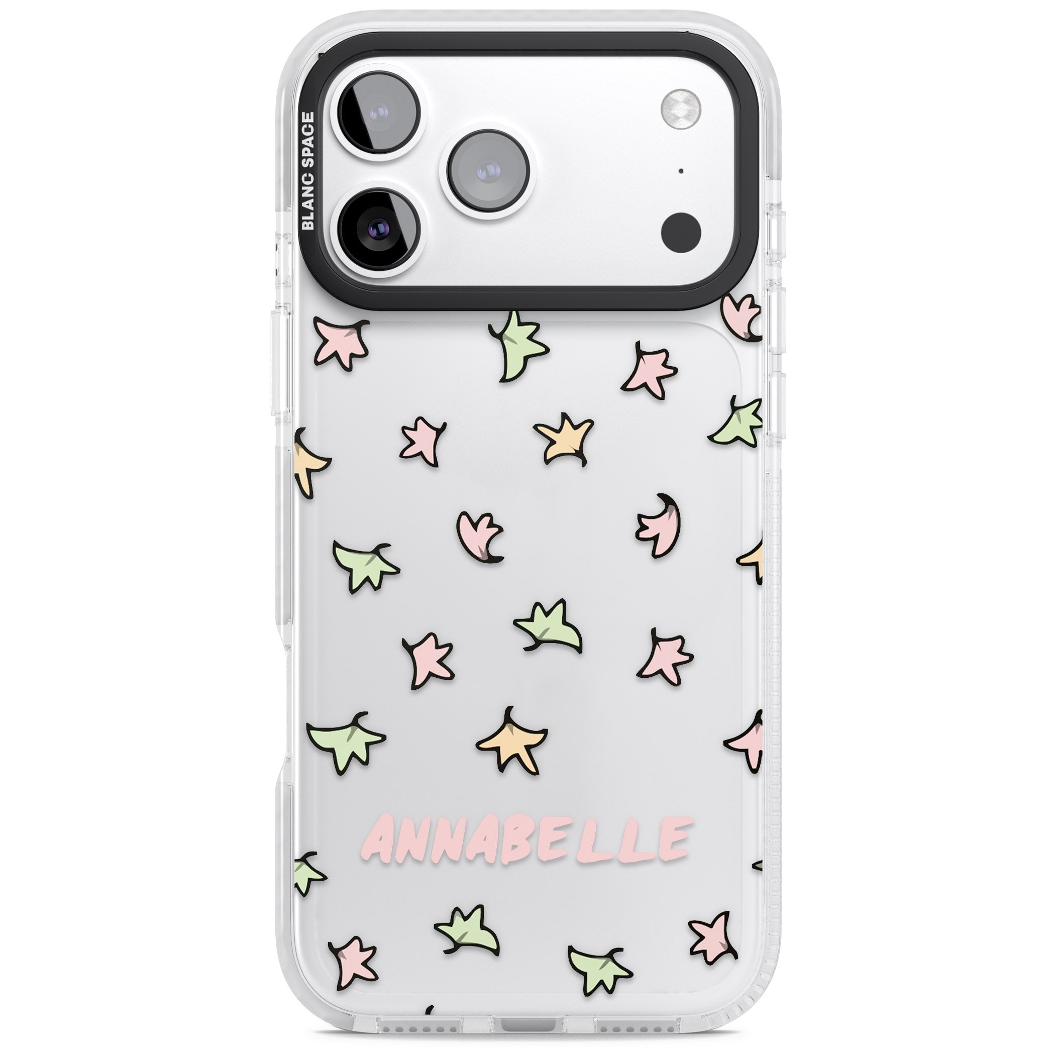 Personalised Heartstopper Leaves Pattern iPhone 17 Pro Max Impact Clear Phone Case