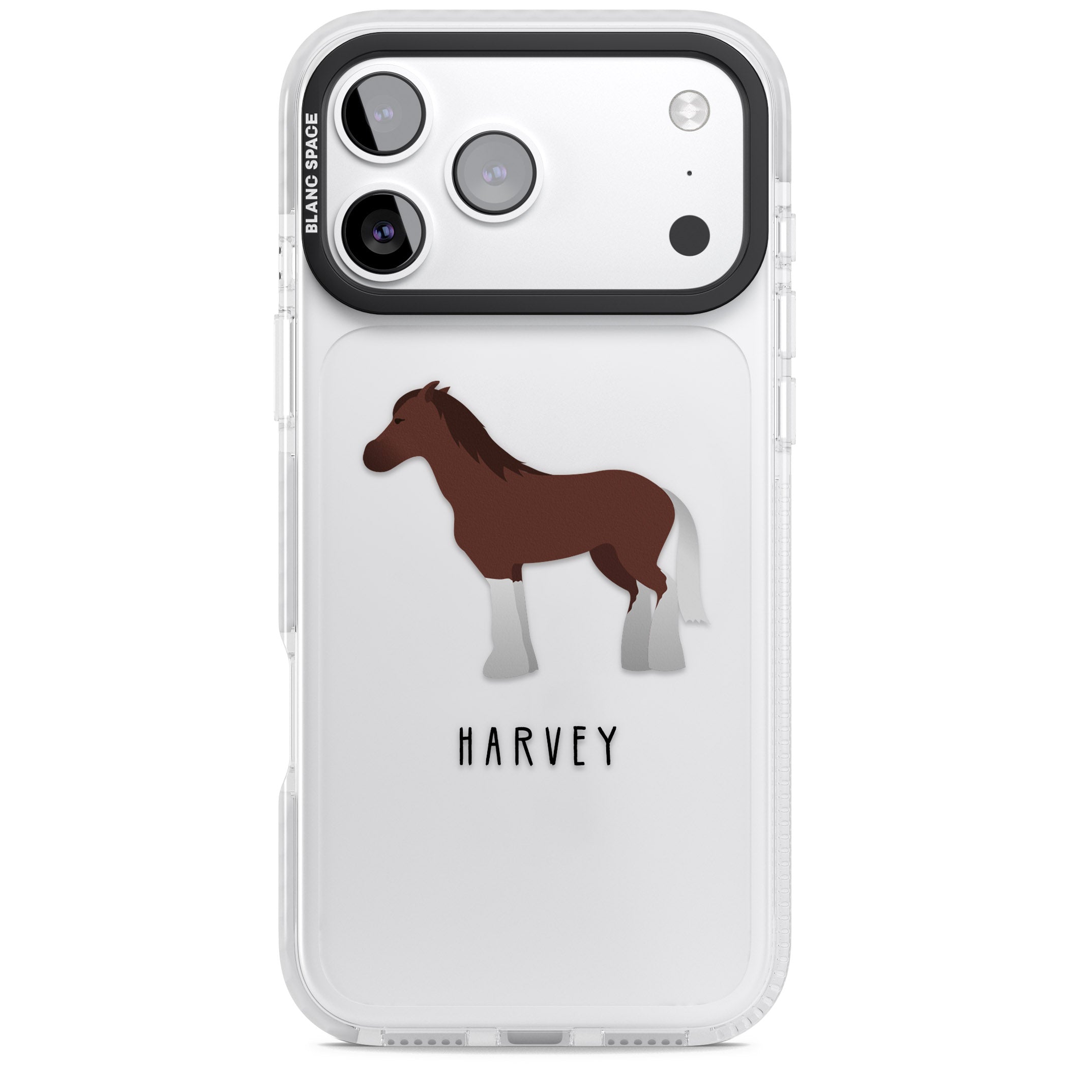 Personalised Brown Horse iPhone 17 Pro Max Impact Clear Phone Case