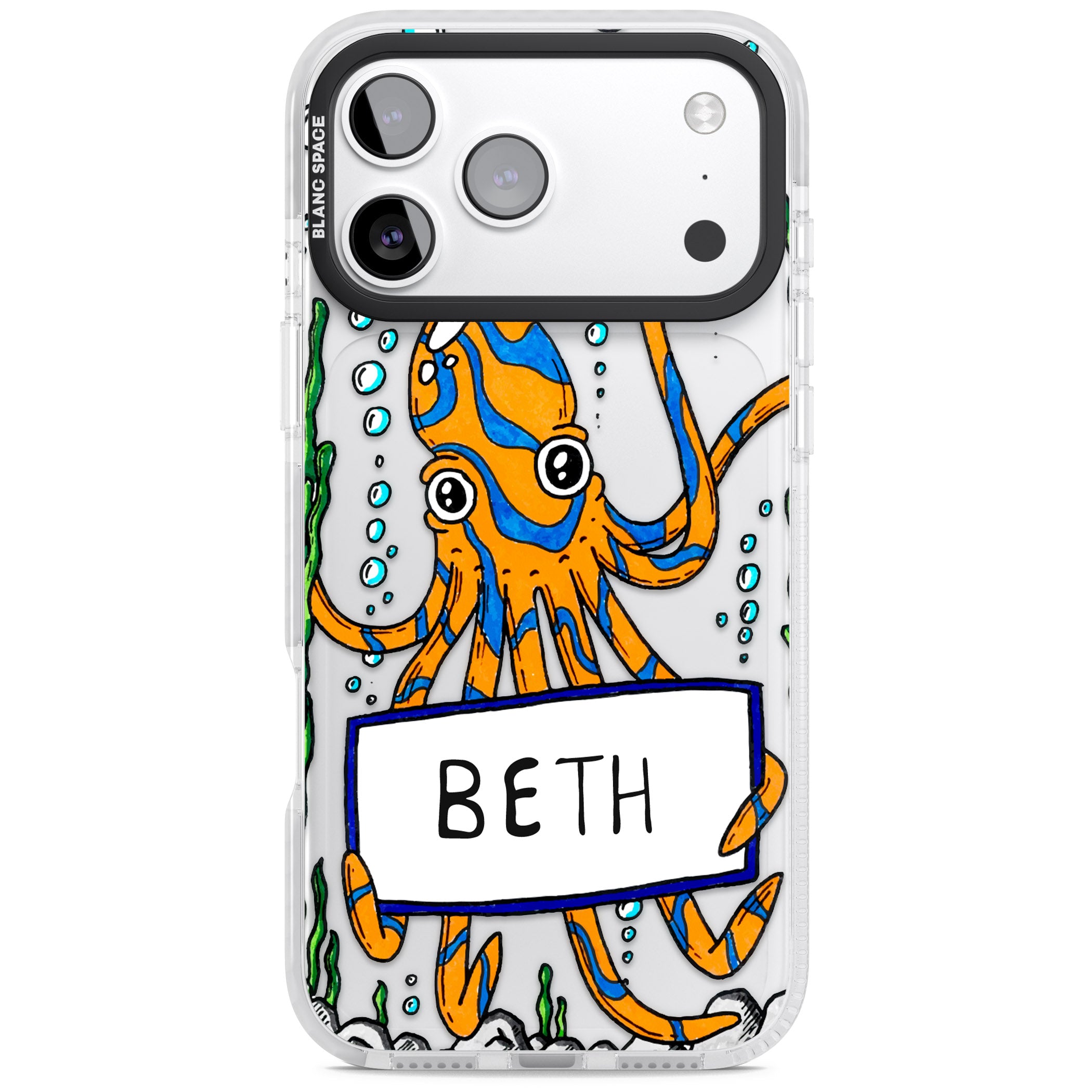 Personalised Octo iPhone 17 Pro Max Impact Clear Phone Case