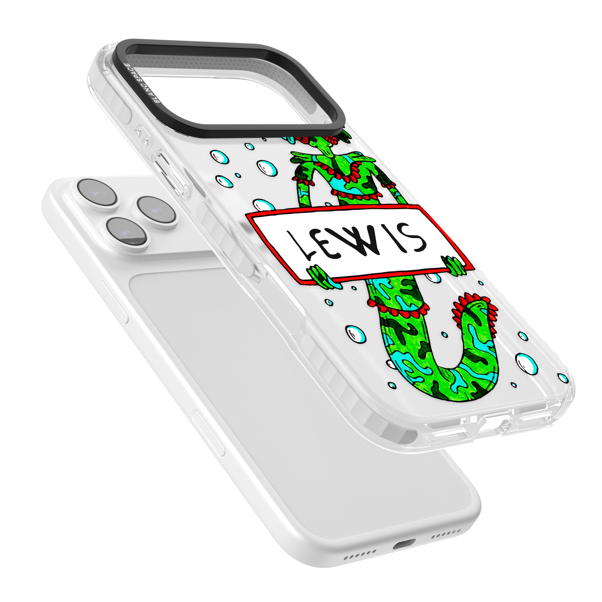 Personalised Fish Boy iPhone 17 Pro Impact Clear Phone Case Colours