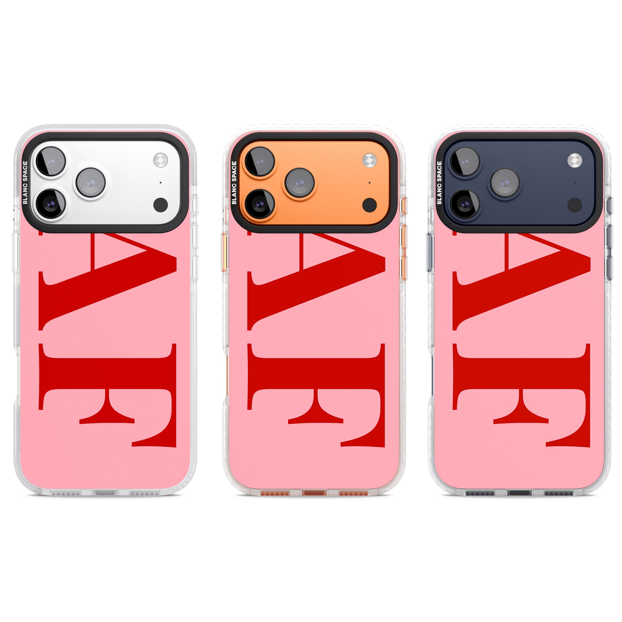 Personalised Red & Pink Letters iPhone 17 Pro Impact Clear Phone Case APT Impact Protection