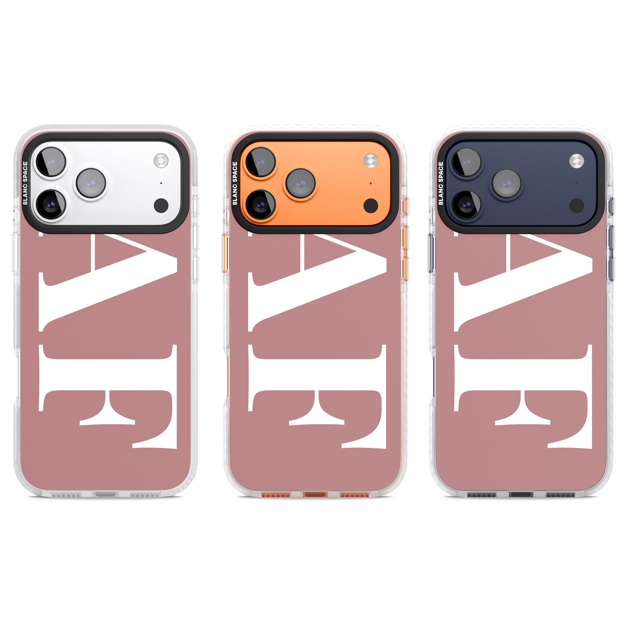 Personalised White & Rose Letters iPhone 17 Pro Impact Clear Phone Case APT Impact Protection