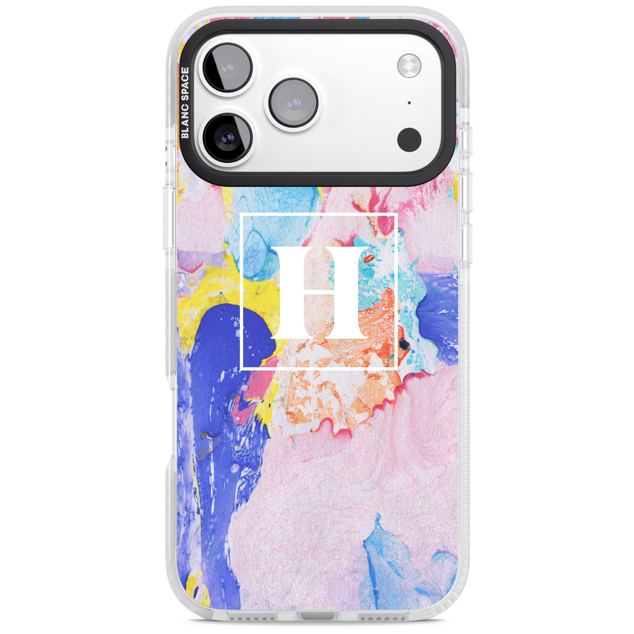 Personalised Pastel Marble Mix iPhone 17 Pro Max Impact Clear Phone Case