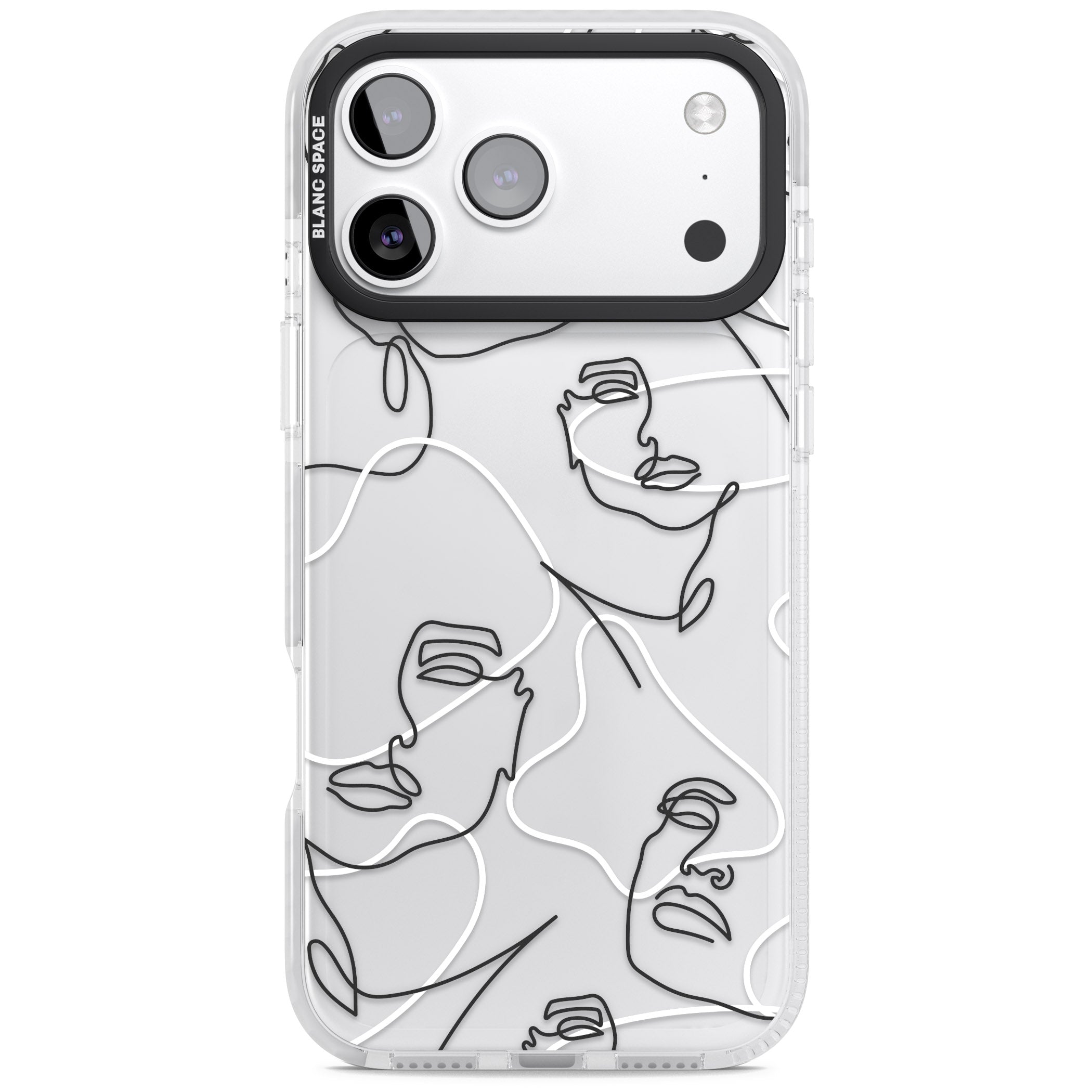 Personalised Abstract Faces iPhone 17 Pro Max Impact Clear Phone Case