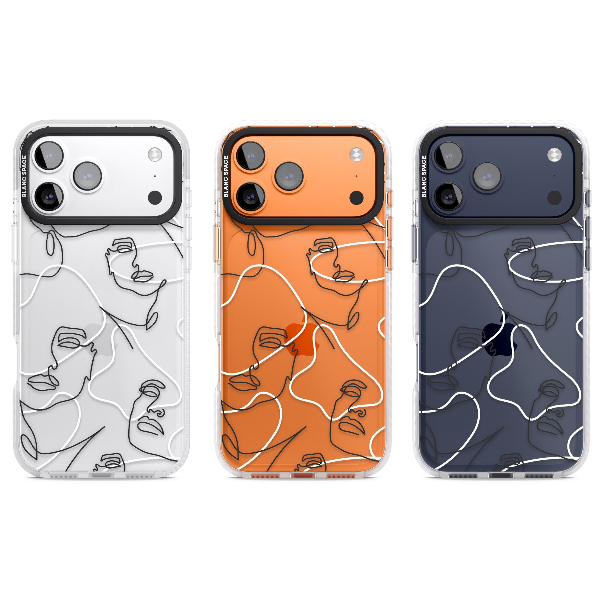 Personalised Abstract Faces iPhone 17 Pro Impact Clear Phone Case APT Impact Protection