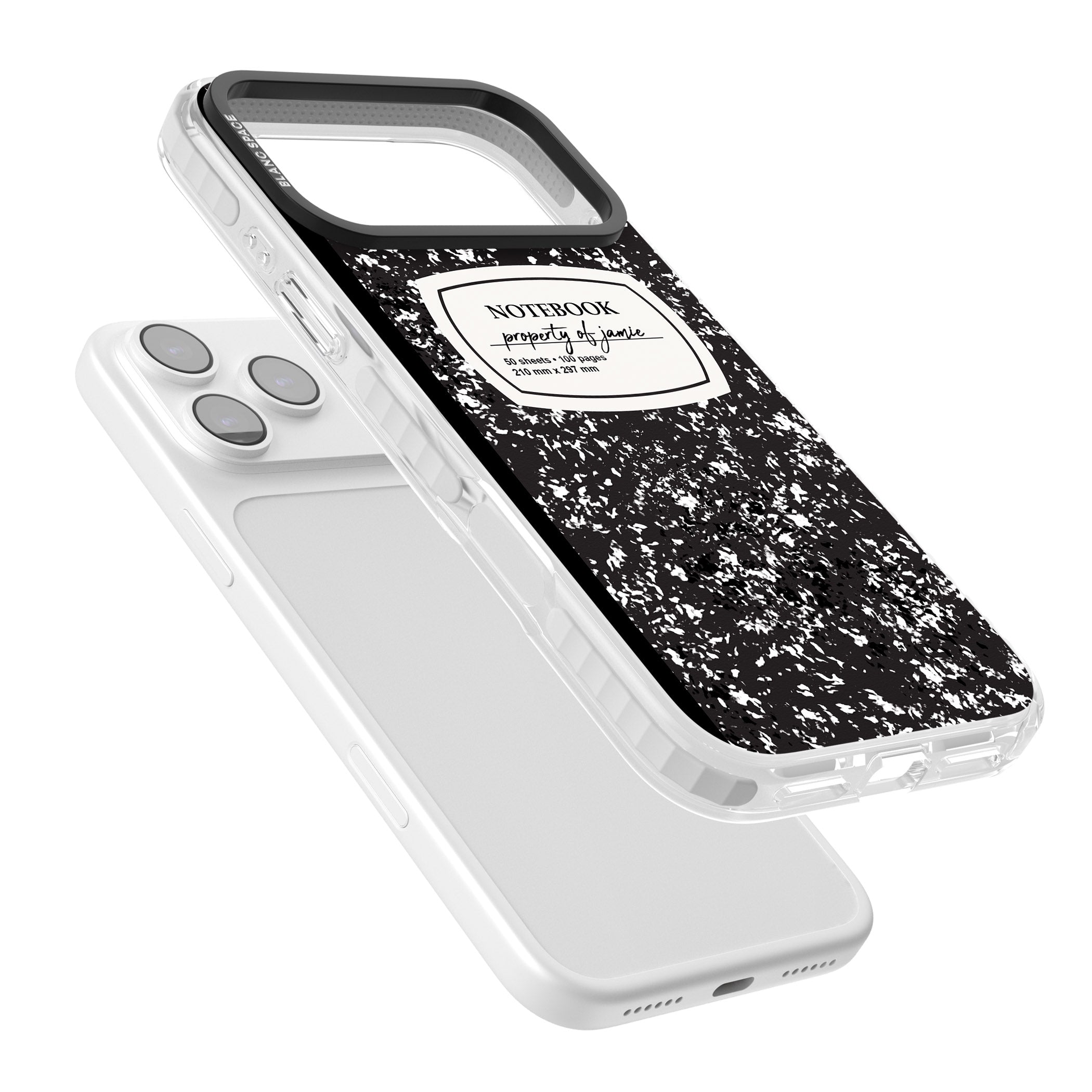 Personalised Classic Composition iPhone 17 Pro Impact Clear Phone Case Colours