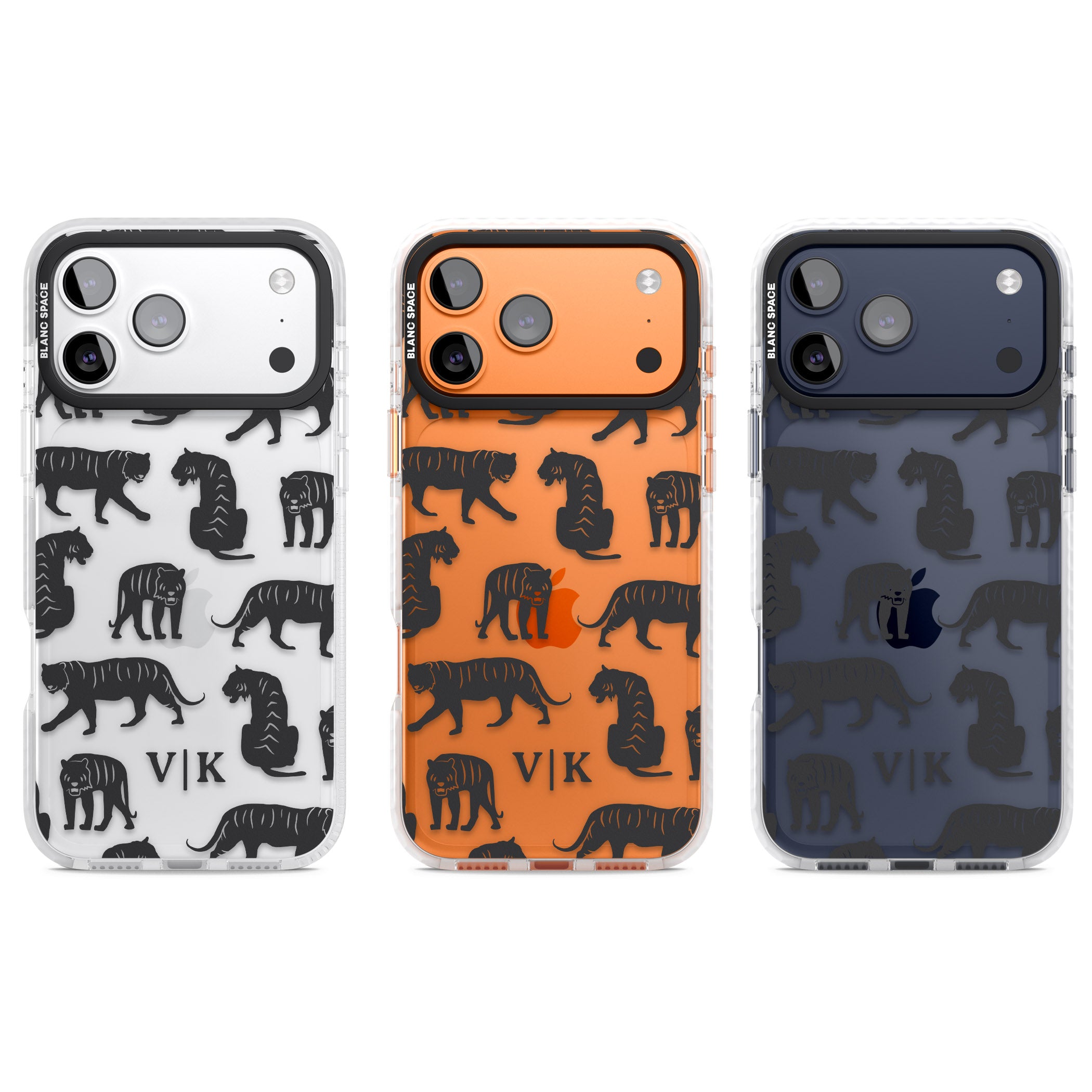 Personalised Tiger Silhouettes iPhone 17 Pro Impact Clear Phone Case APT Impact Protection