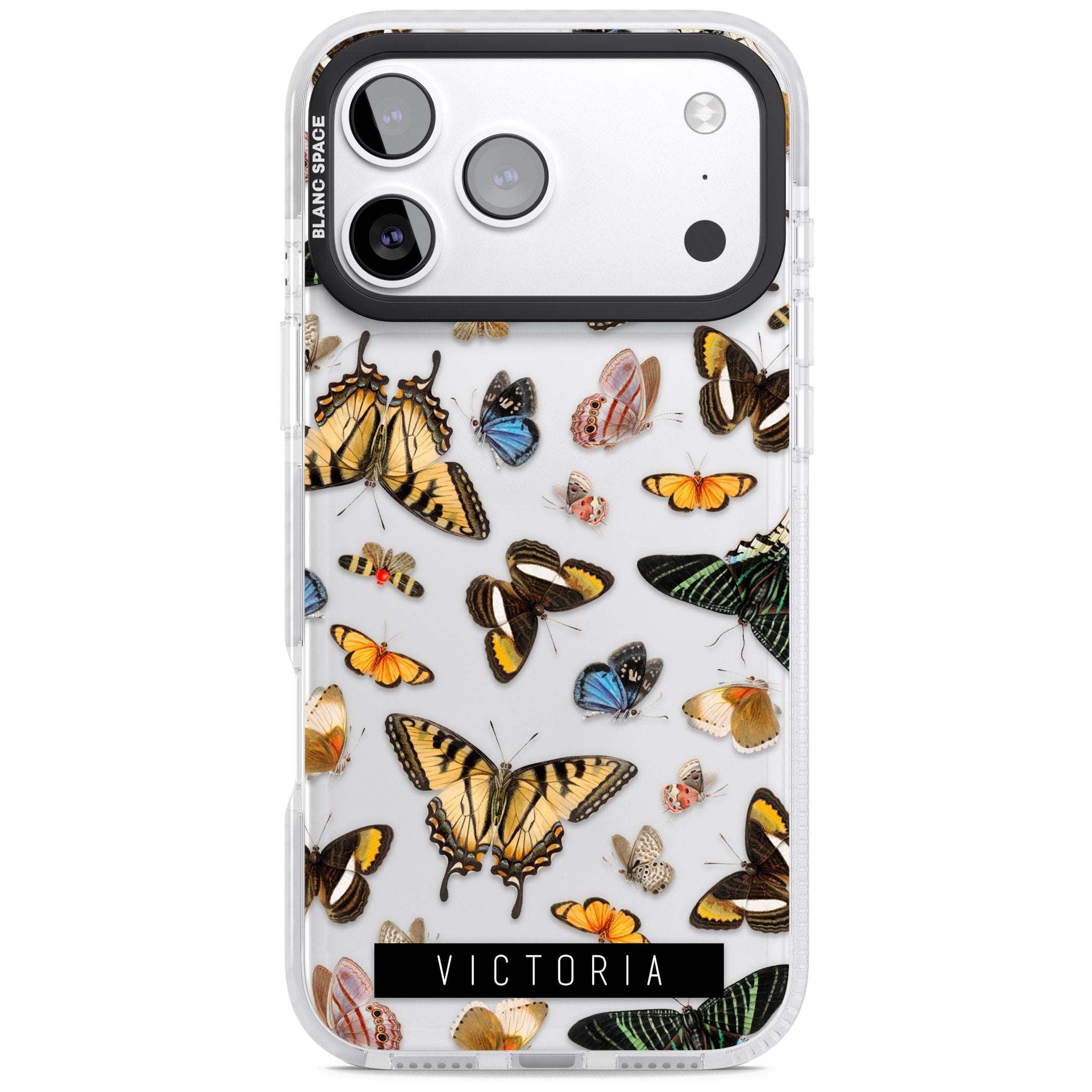Personalised Butterfly Archive iPhone 17 Pro Max Impact Clear Phone Case