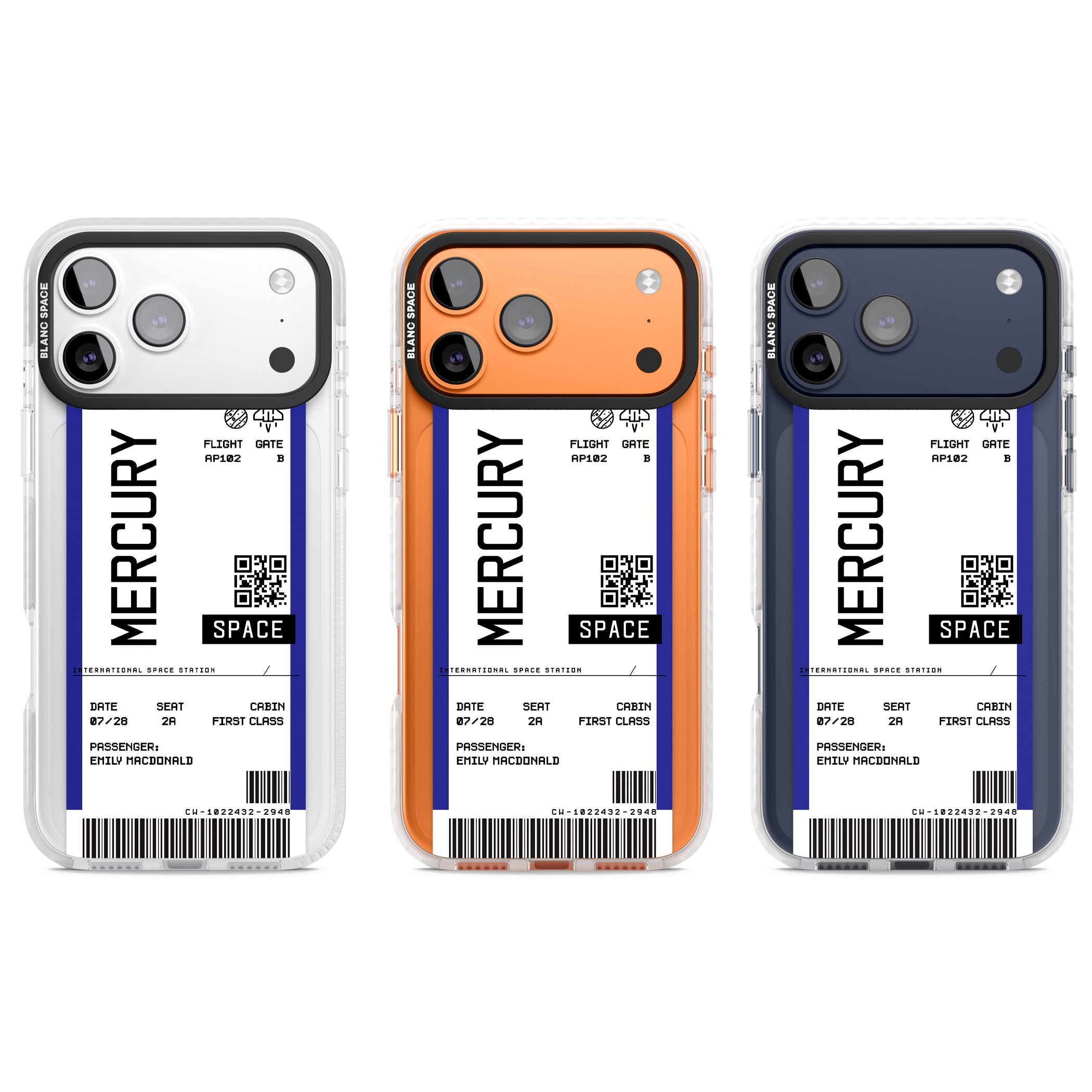 Personalised Mercury Travel Ticket iPhone 17 Pro Impact Clear Phone Case APT Impact Protection