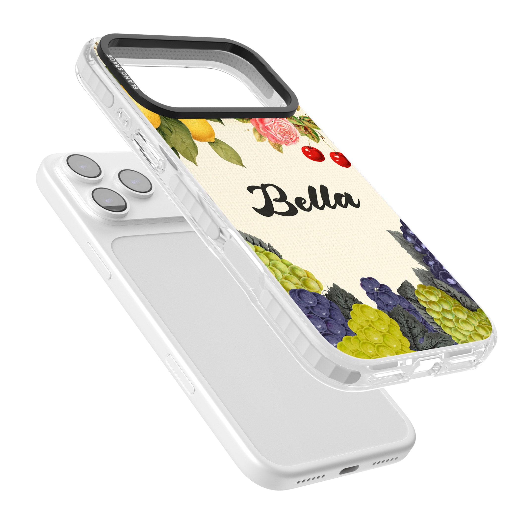 Personalised Vintage Fruits iPhone 17 Pro Impact Clear Phone Case Colours