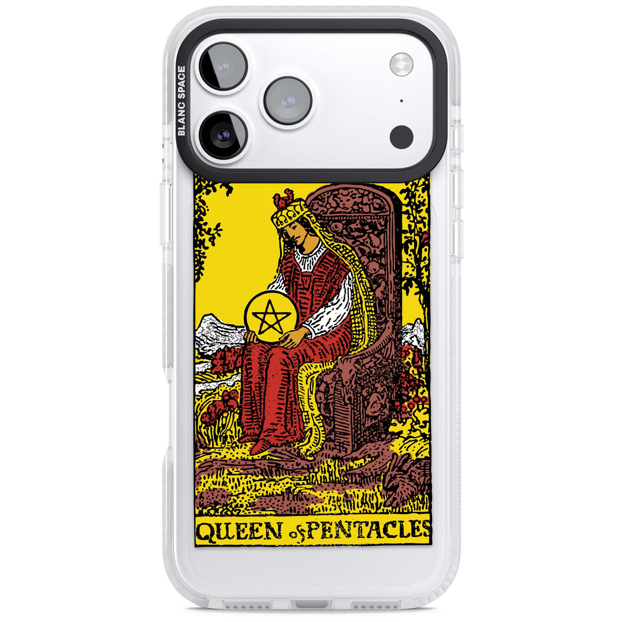 Personalised Queen Of Pentacles Tarot Card (Color) iPhone 17 Pro Impact Clear Phone Case