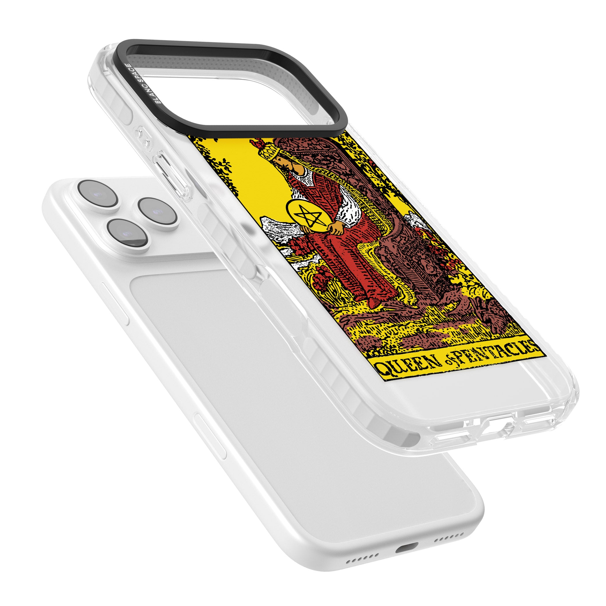 Personalised Queen Of Pentacles Tarot Card (Color) iPhone 17 Pro Impact Clear Phone Case Colours