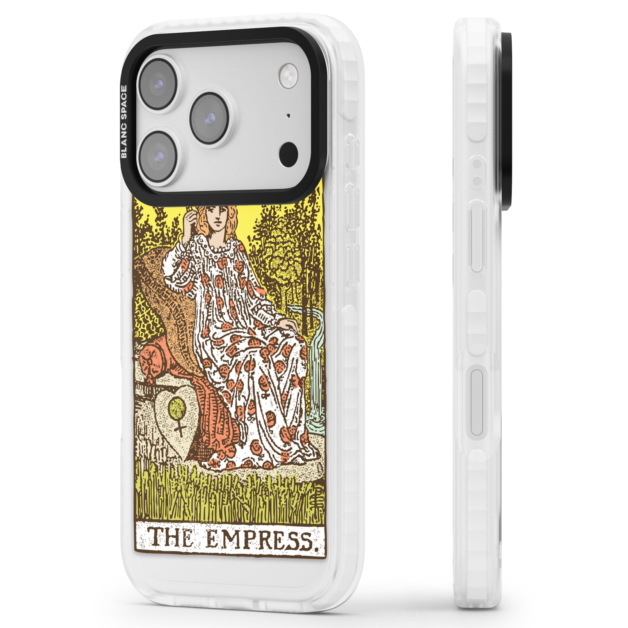 Personalised The Empress Tarot Card (Color) iPhone 17 Pro Impact Clear Phone Case Side Profile