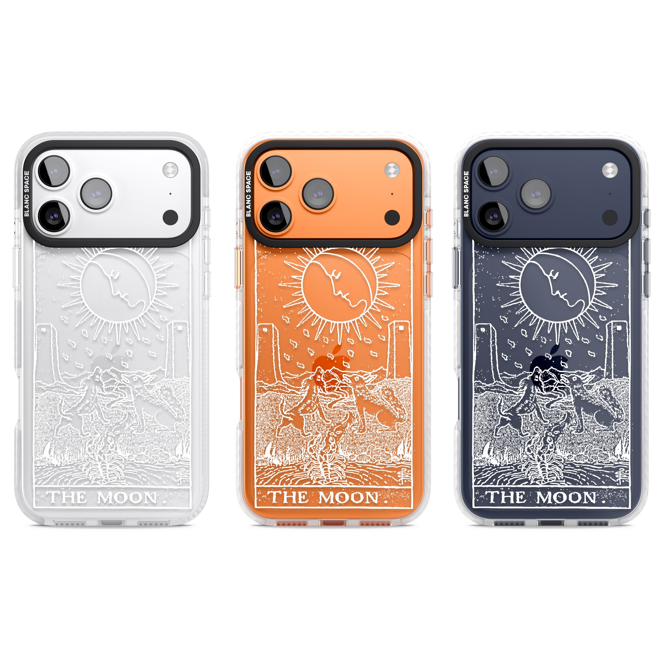 Personalised The Moon Tarot Card (White) iPhone 17 Pro Impact Clear Phone Case APT Impact Protection