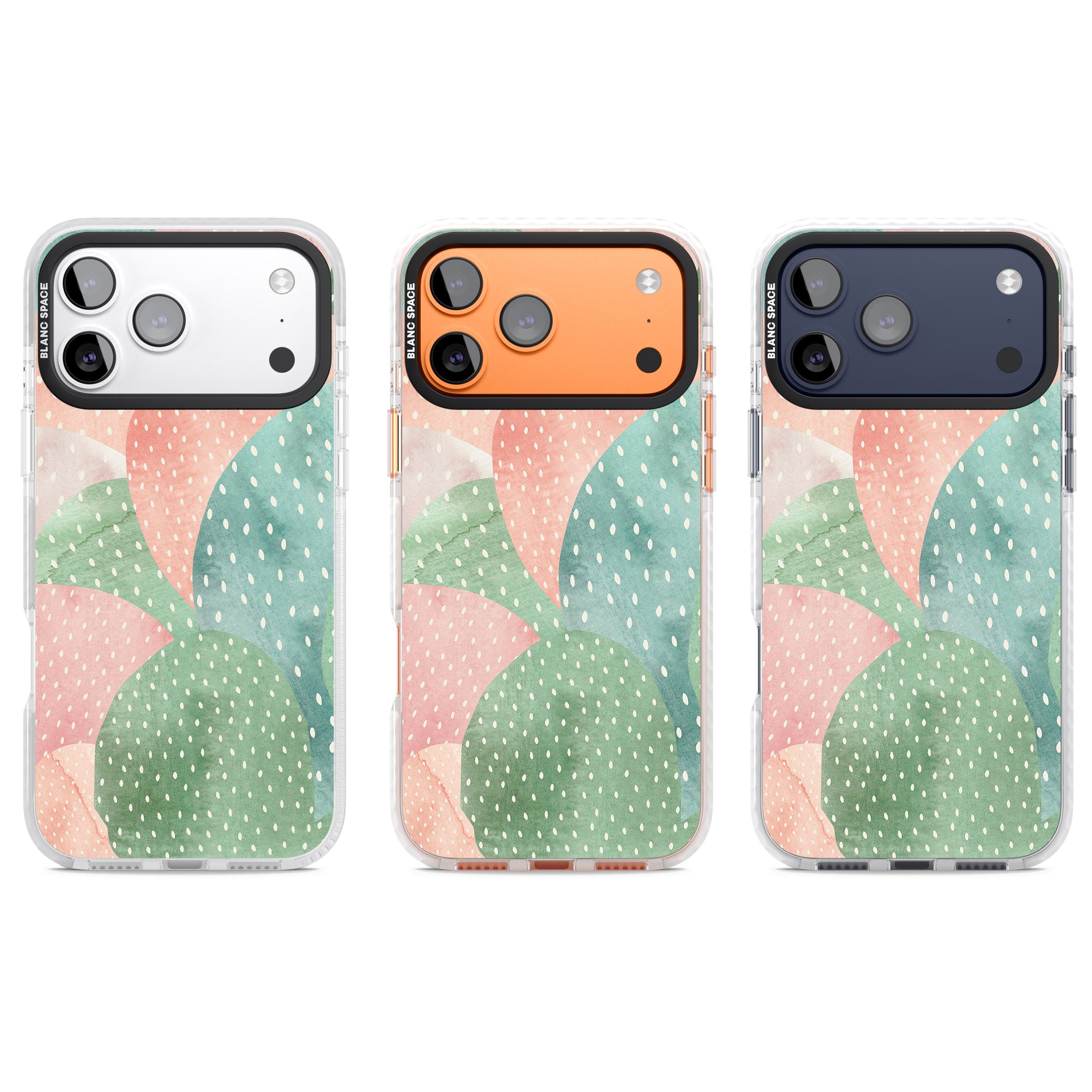 Pastel Cacti Pattern iPhone 17 Pro Impact Clear Phone Case APT Impact Protection