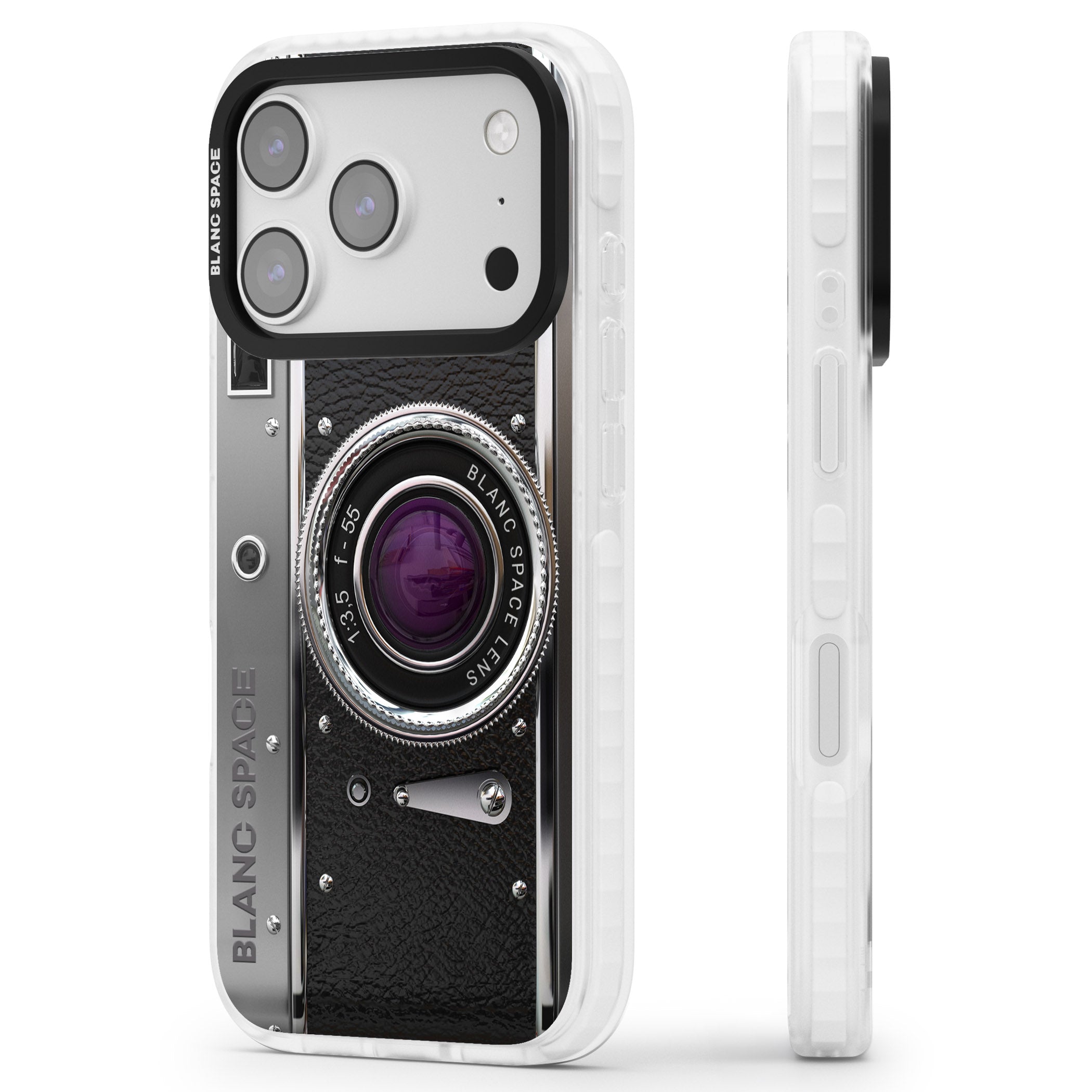 Vintage Retro Classic Camera iPhone 17 Pro Max Impact Clear Phone Case Side Profile