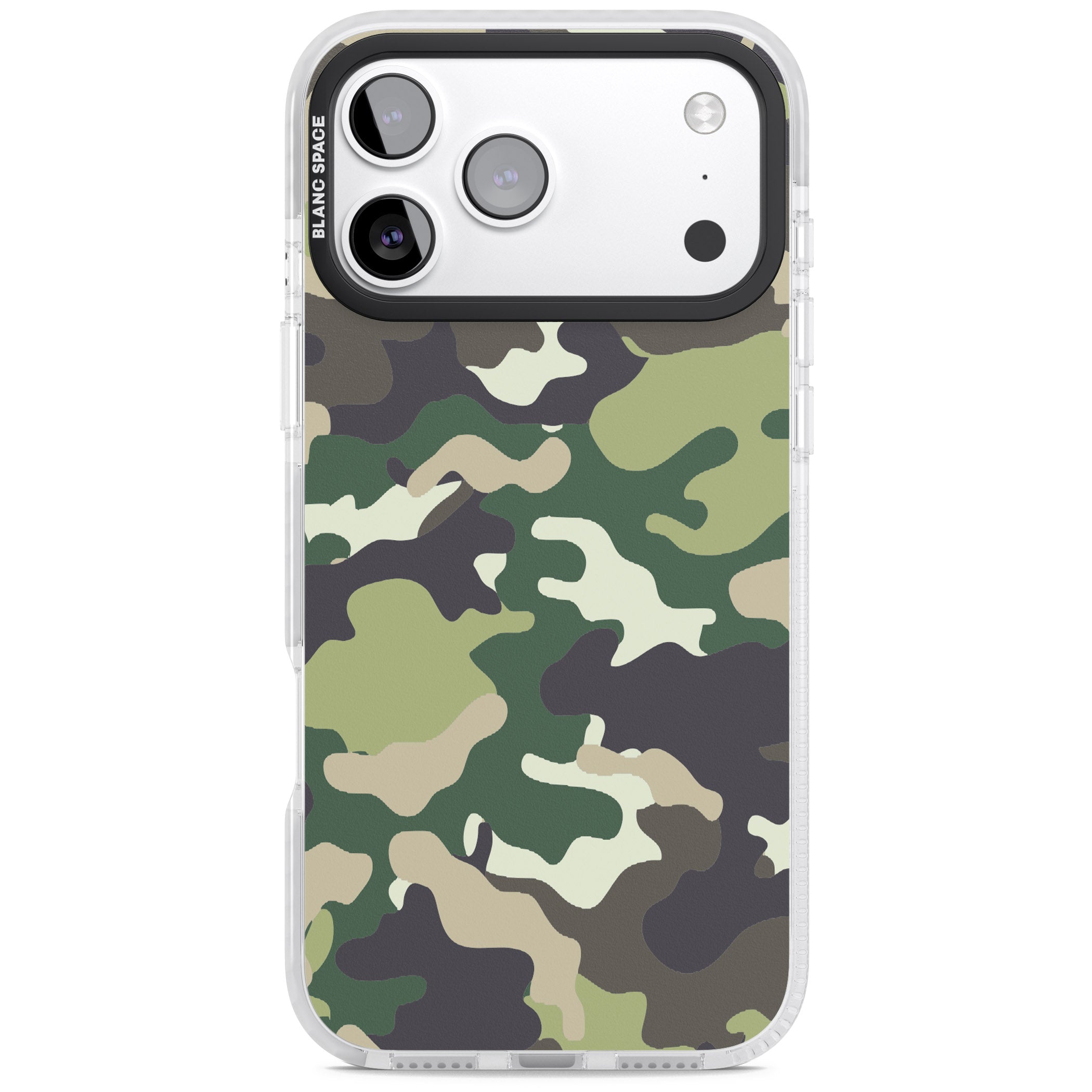 Green Camo iPhone 17 Pro Max Impact Clear Phone Case