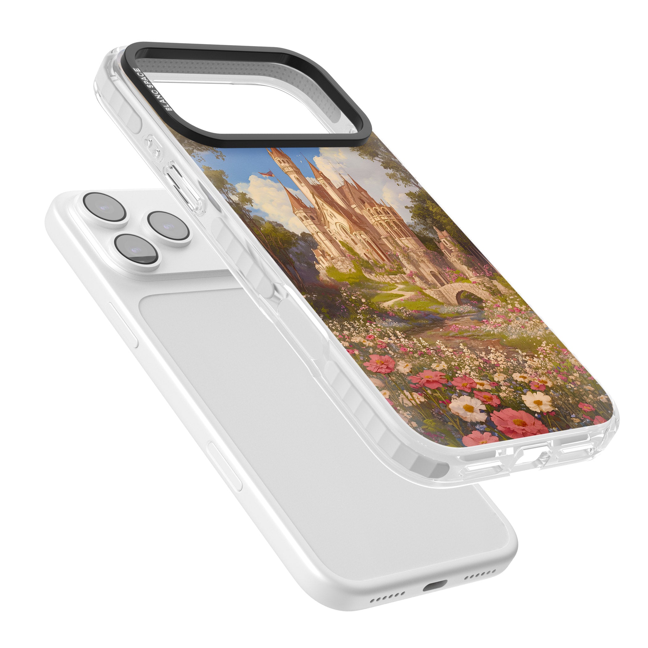 Castle Flower Fields iPhone 17 Pro Max Impact Clear Phone Case Colours