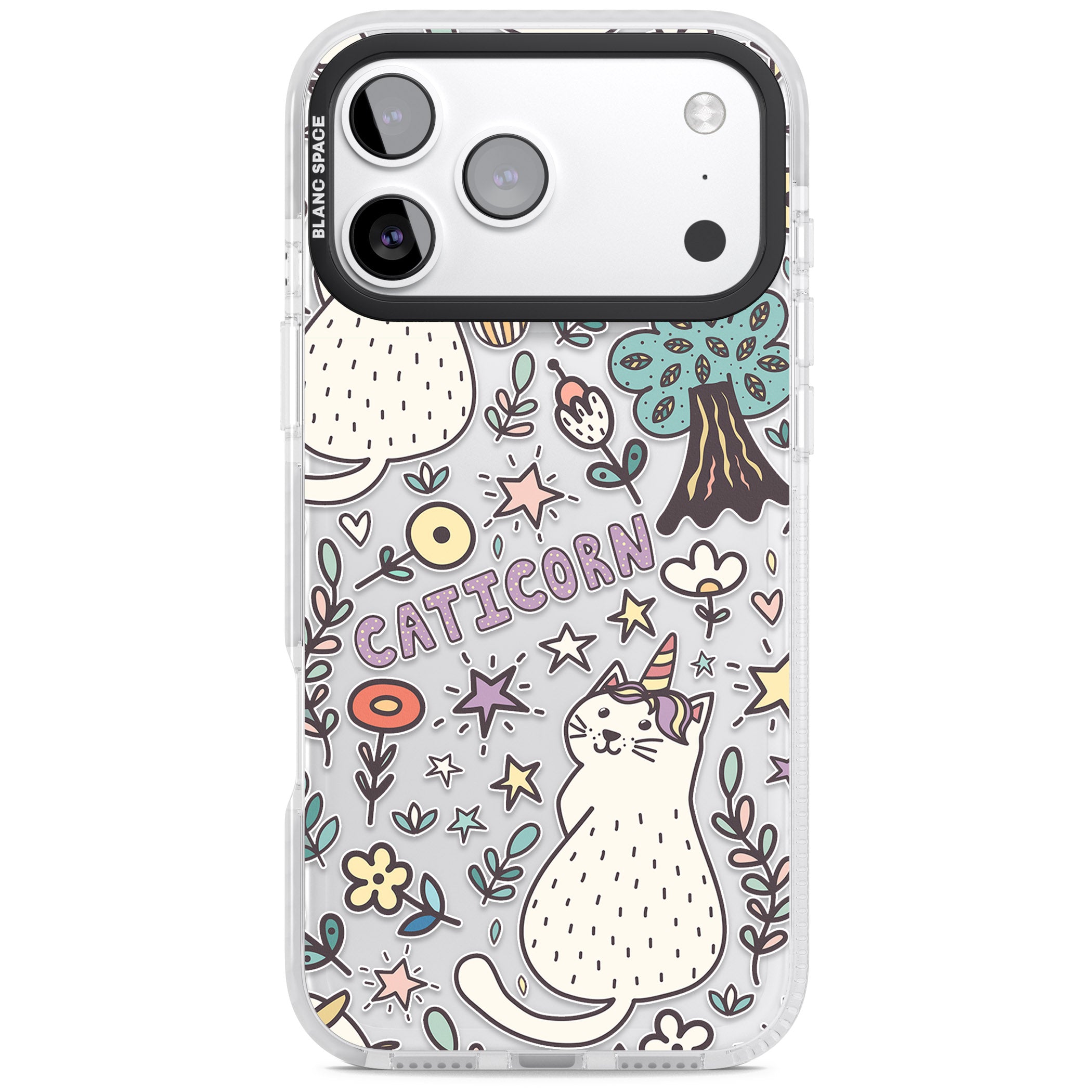 Caticorn Pattern iPhone 17 Pro Max Impact Clear Phone Case