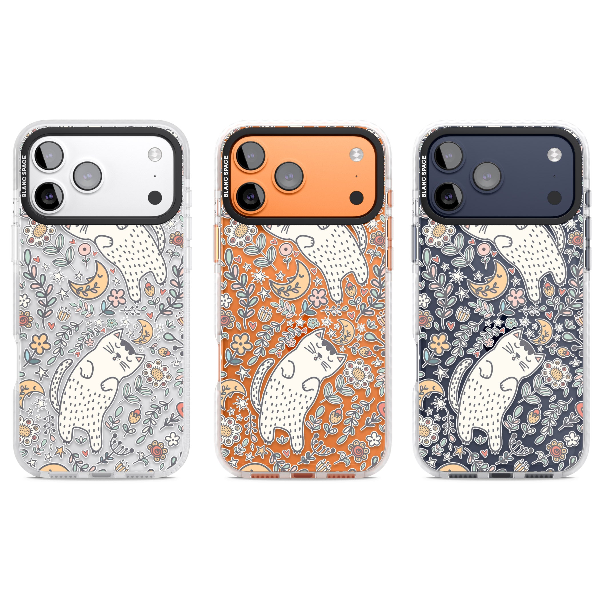 Sleeping Cat Pattern iPhone 17 Pro Impact Clear Phone Case APT Impact Protection