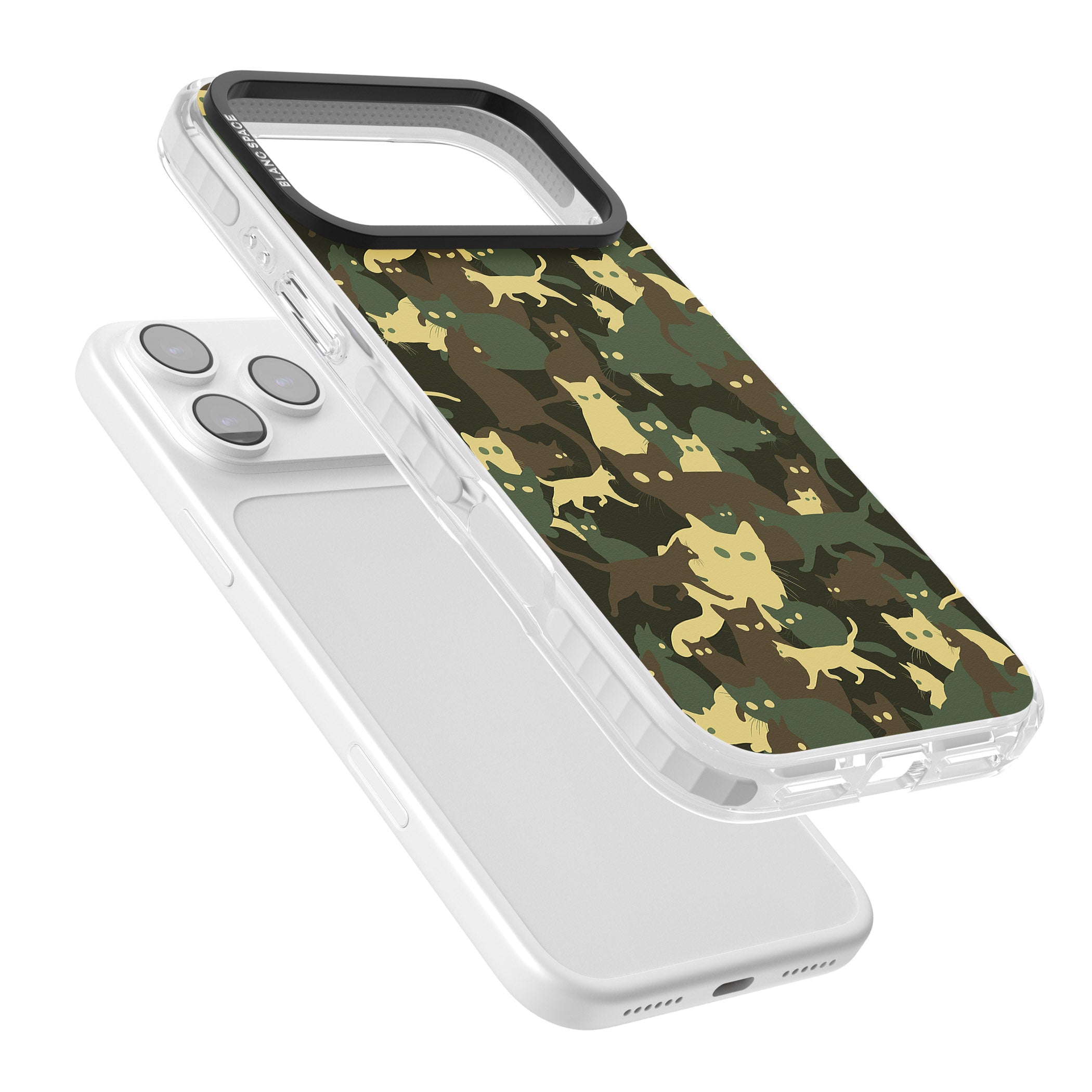 Forest Cat Camo iPhone 17 Pro Impact Clear Phone Case Colours