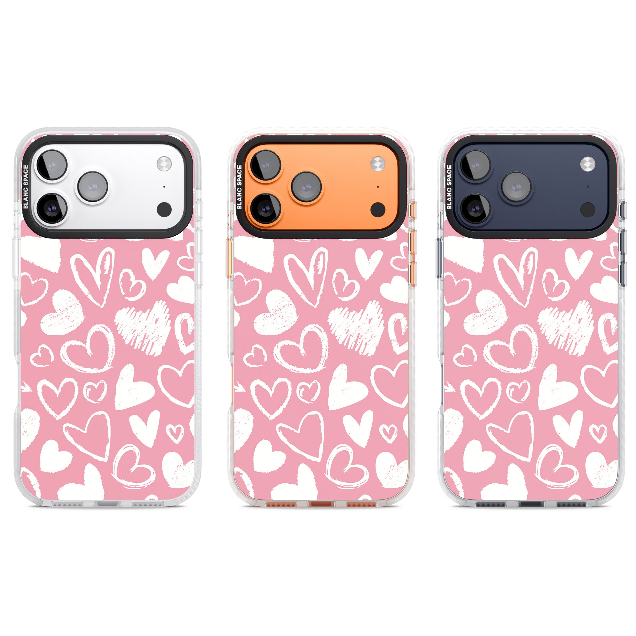 Chalk Hearts iPhone 17 Pro Impact Clear Phone Case APT Impact Protection