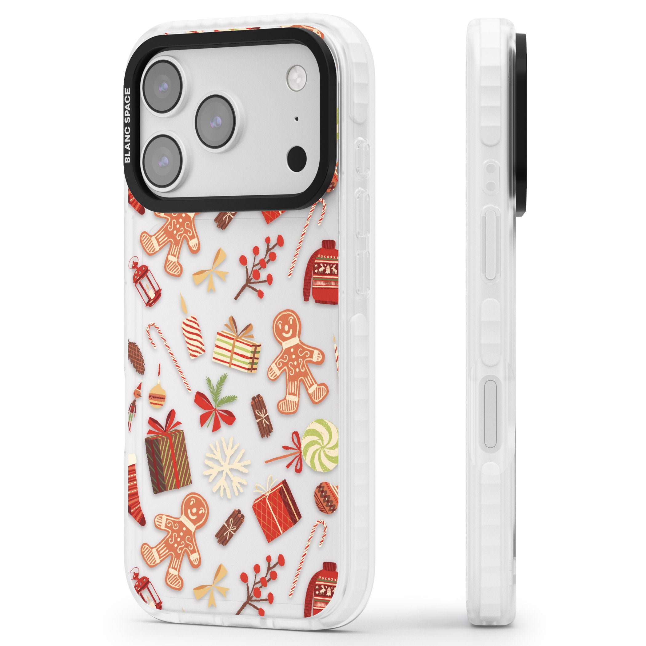 Christmas Assortments iPhone 17 Pro Max Impact Clear Phone Case Side Profile