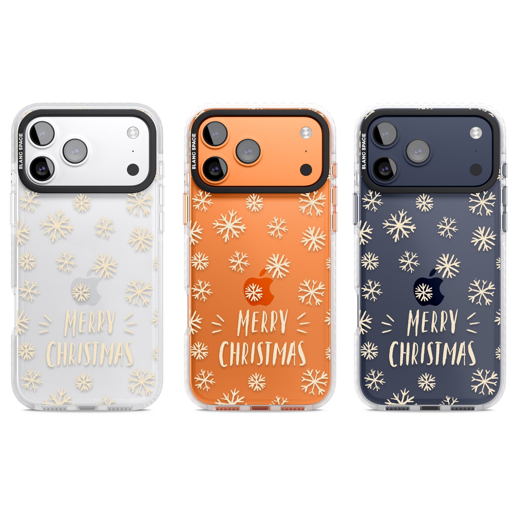 Christmas Snowflake Pattern iPhone 17 Pro Impact Clear Phone Case APT Impact Protection