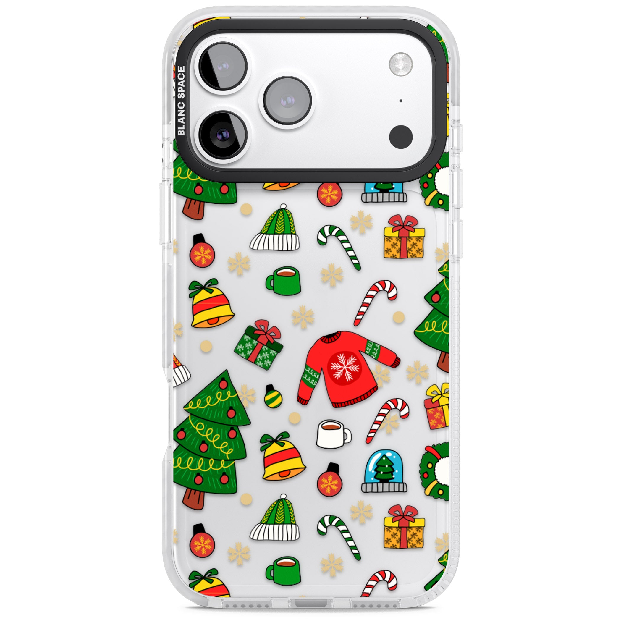 Christmas Mixture Pattern iPhone 17 Pro Max Impact Clear Phone Case