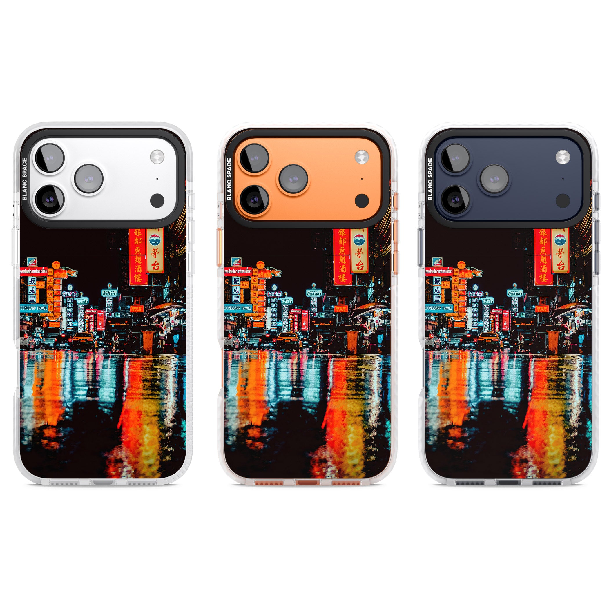 Neon City iPhone 17 Pro Impact Clear Phone Case APT Impact Protection