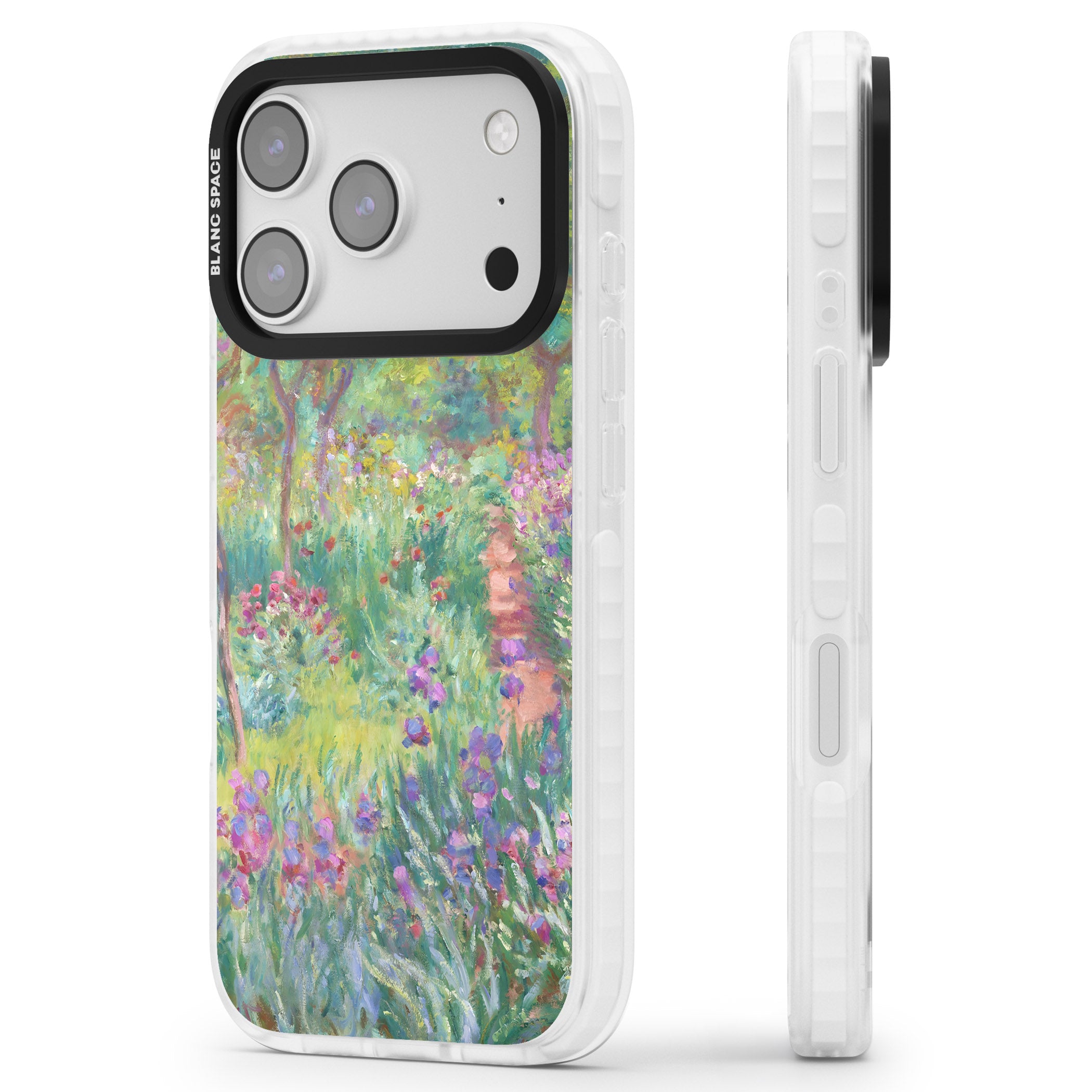 Garden in Giverny iPhone 17 Pro Max Impact Clear Phone Case Side Profile